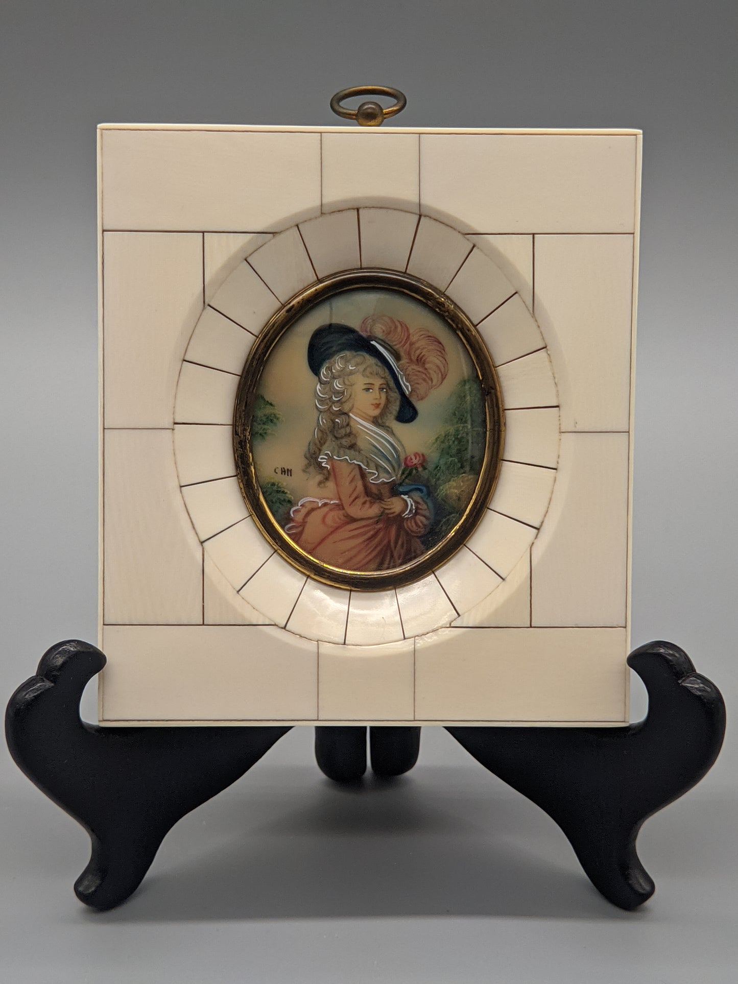 Französische Schule (XIX) – Damen Porträt Miniatur