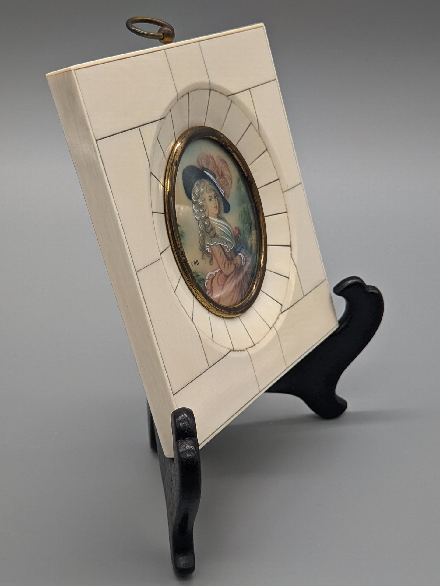 Französische Schule (XIX) – Damen Porträt Miniatur