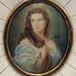 Antike Miniatur Malerei Portrait einer eleganten Dame