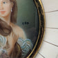 Antike Miniatur Malerei Portrait einer eleganten Dame