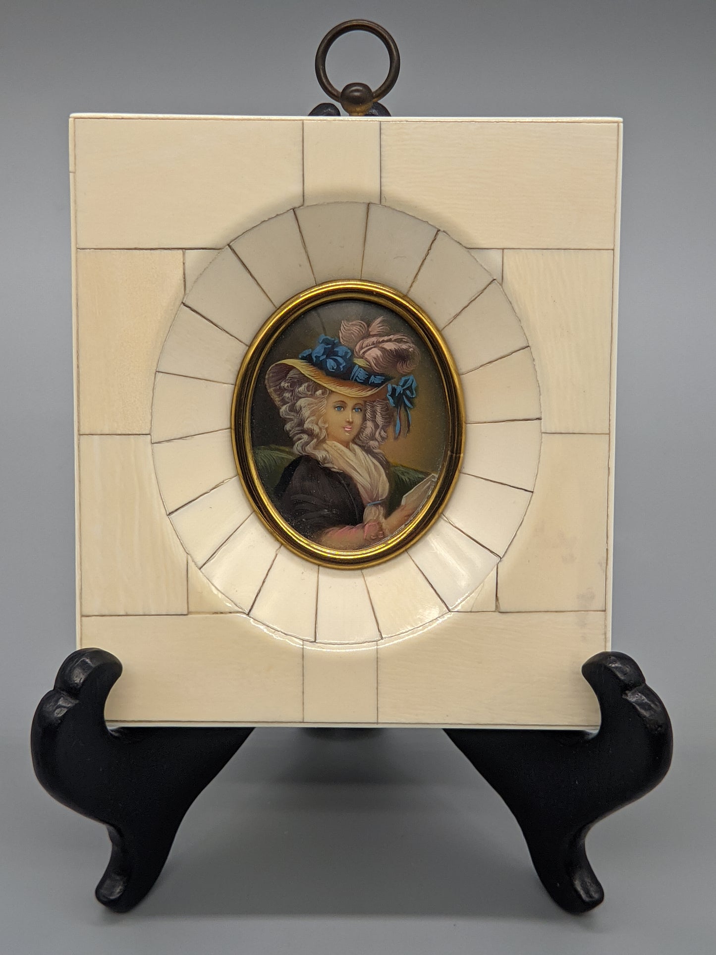 Französische Schule (XIX) Damen Portrait Miniatur Gemälde