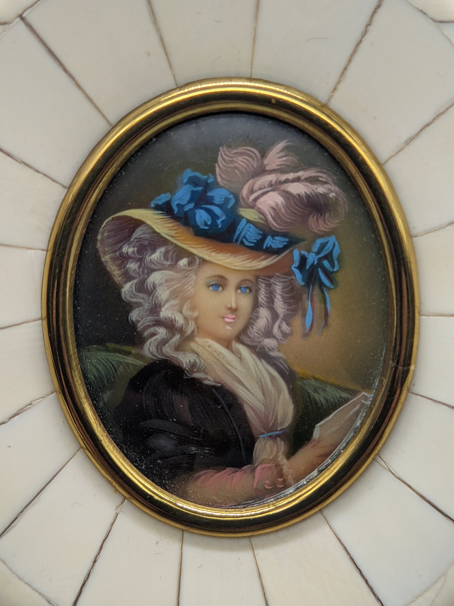 Französische Schule (XIX) Damen Portrait Miniatur Gemälde