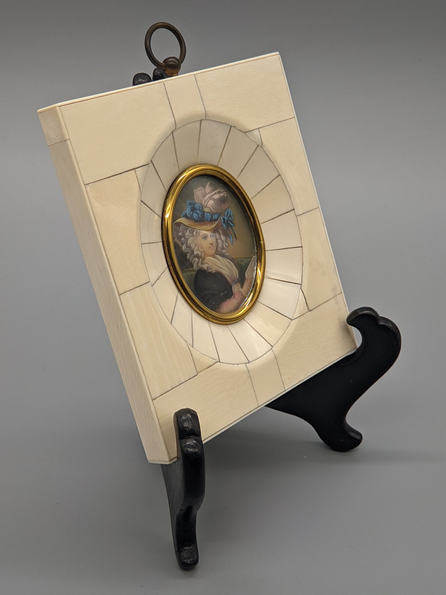 Französische Schule (XIX) Damen Portrait Miniatur Gemälde