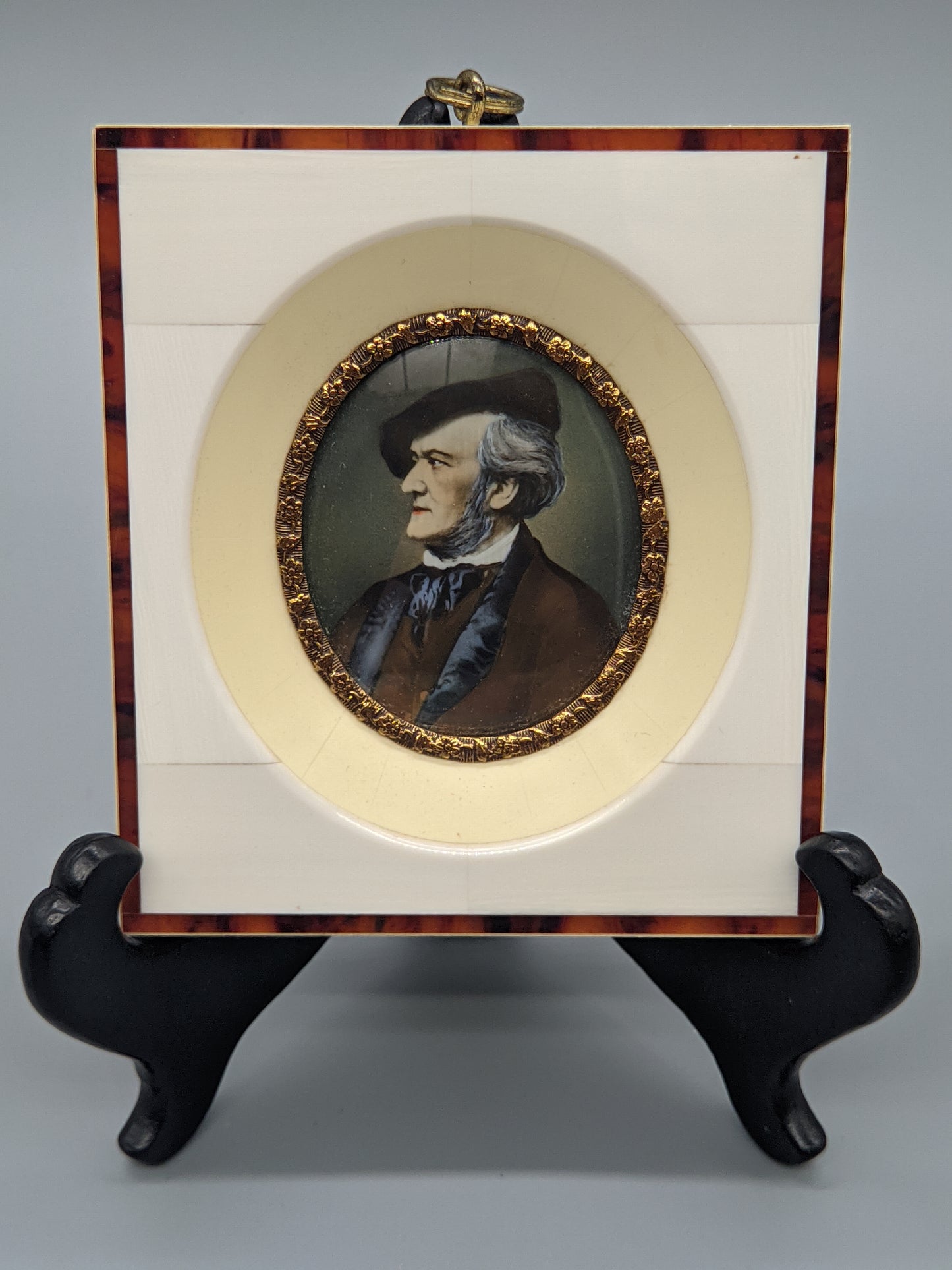 Miniatur Gemälde Richard Wagner XIX Jhd Rahmen