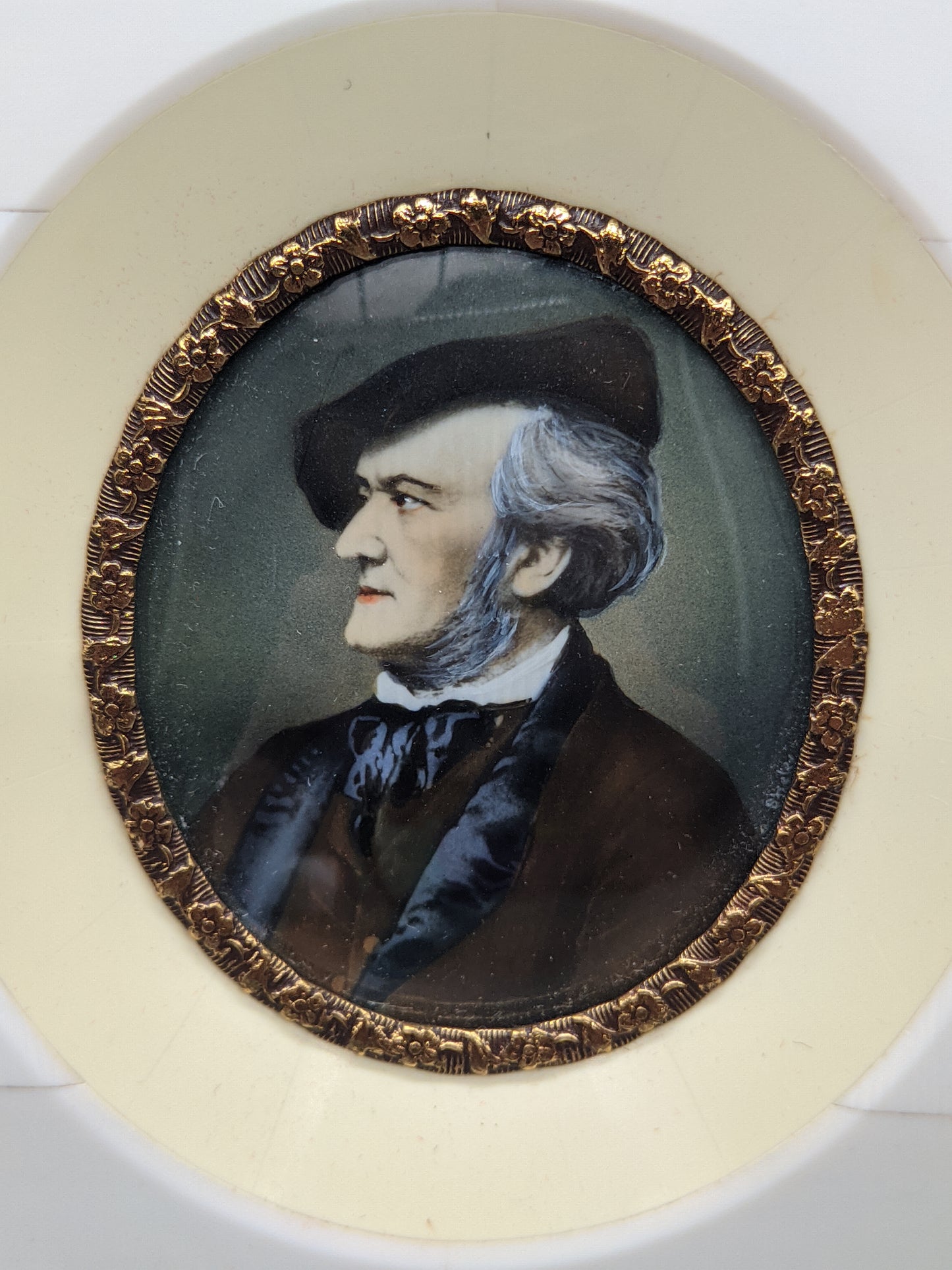 Miniatur Gemälde Richard Wagner XIX Jhd Rahmen