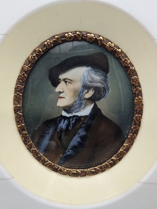 Miniatur Gemälde Richard Wagner XIX Jhd Rahmen