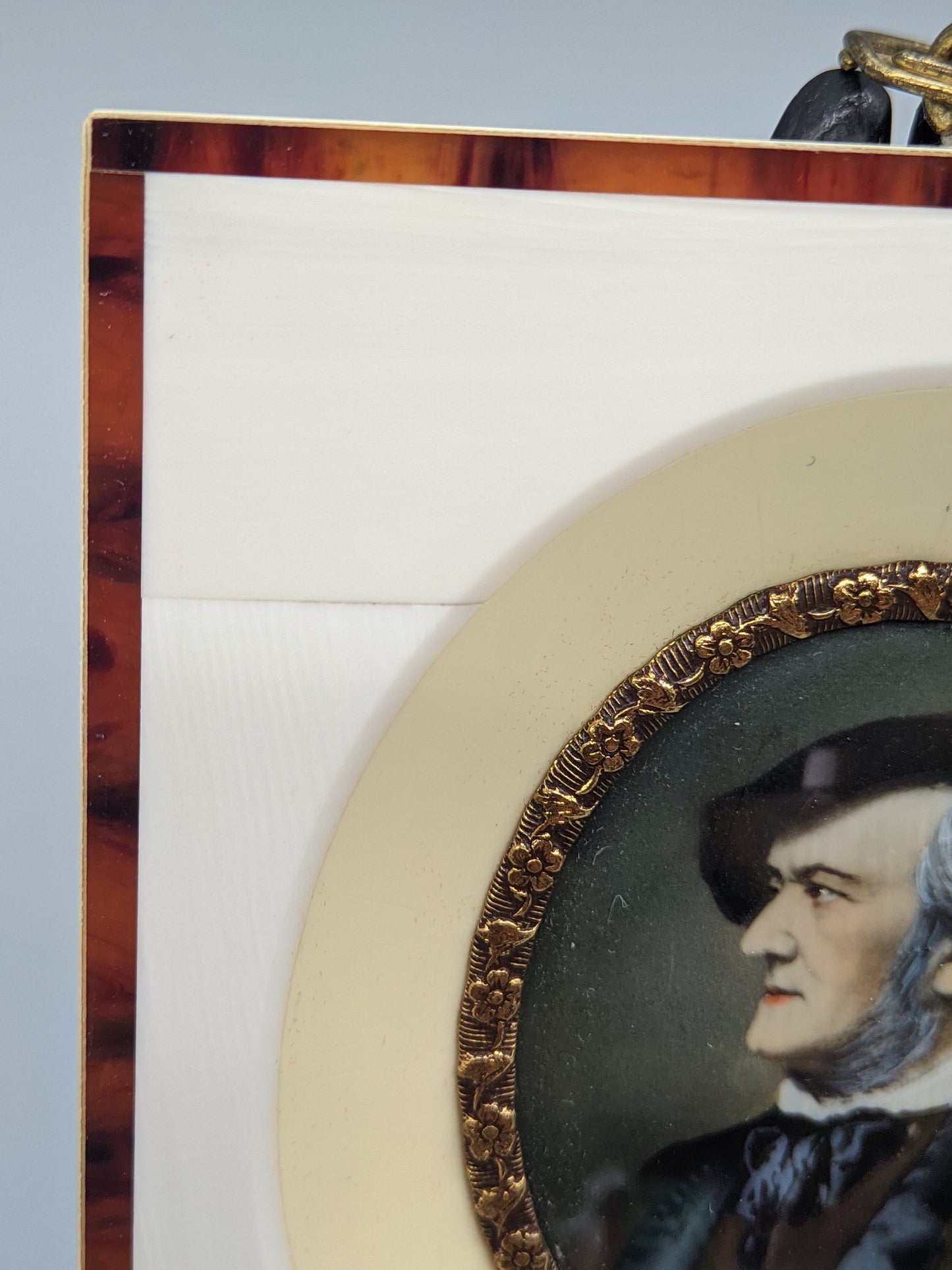 Miniatur Gemälde Richard Wagner XIX Jhd Rahmen