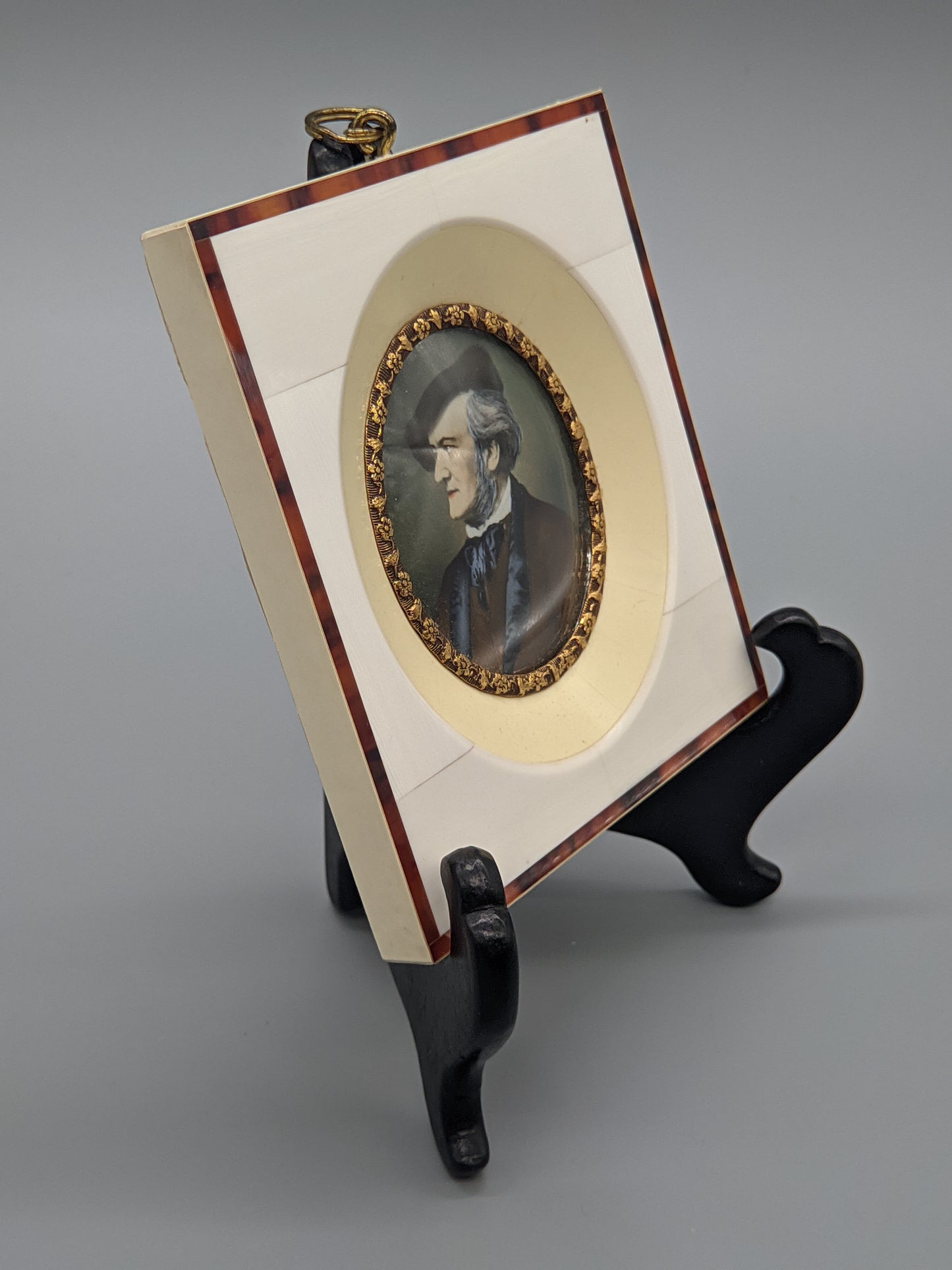 Miniatur Gemälde Richard Wagner XIX Jhd Rahmen