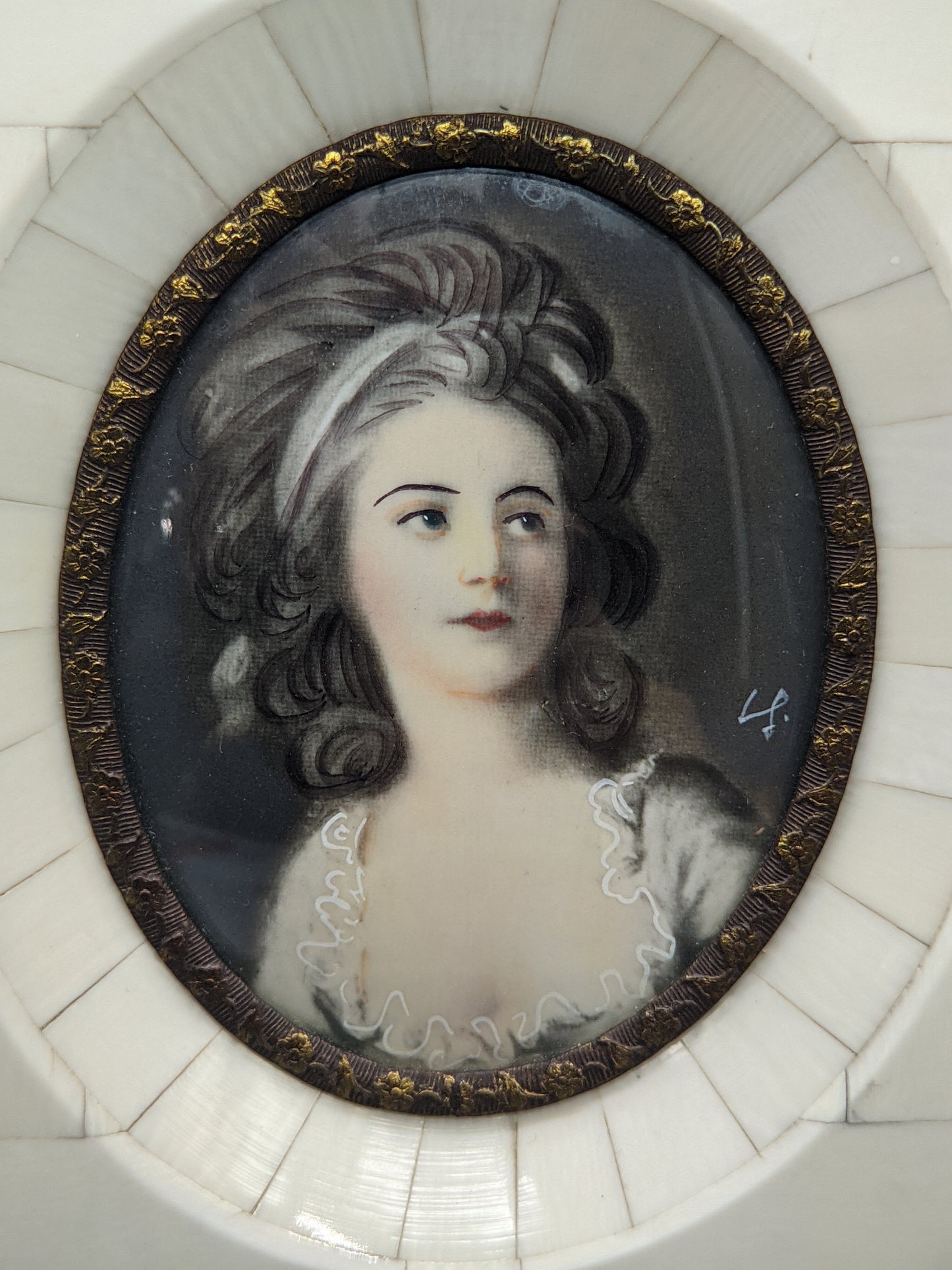 Klassisches Porträt einer Dame im Oval Miniaturgemälde Kunstwerk