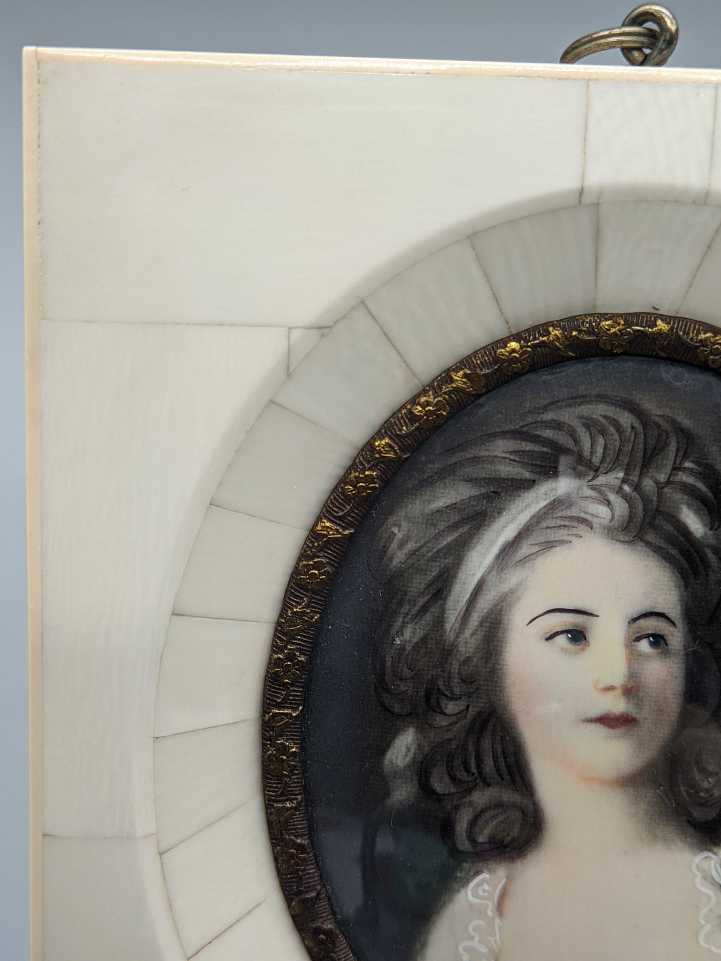 Klassisches Porträt einer Dame im Oval Miniaturgemälde Kunstwerk