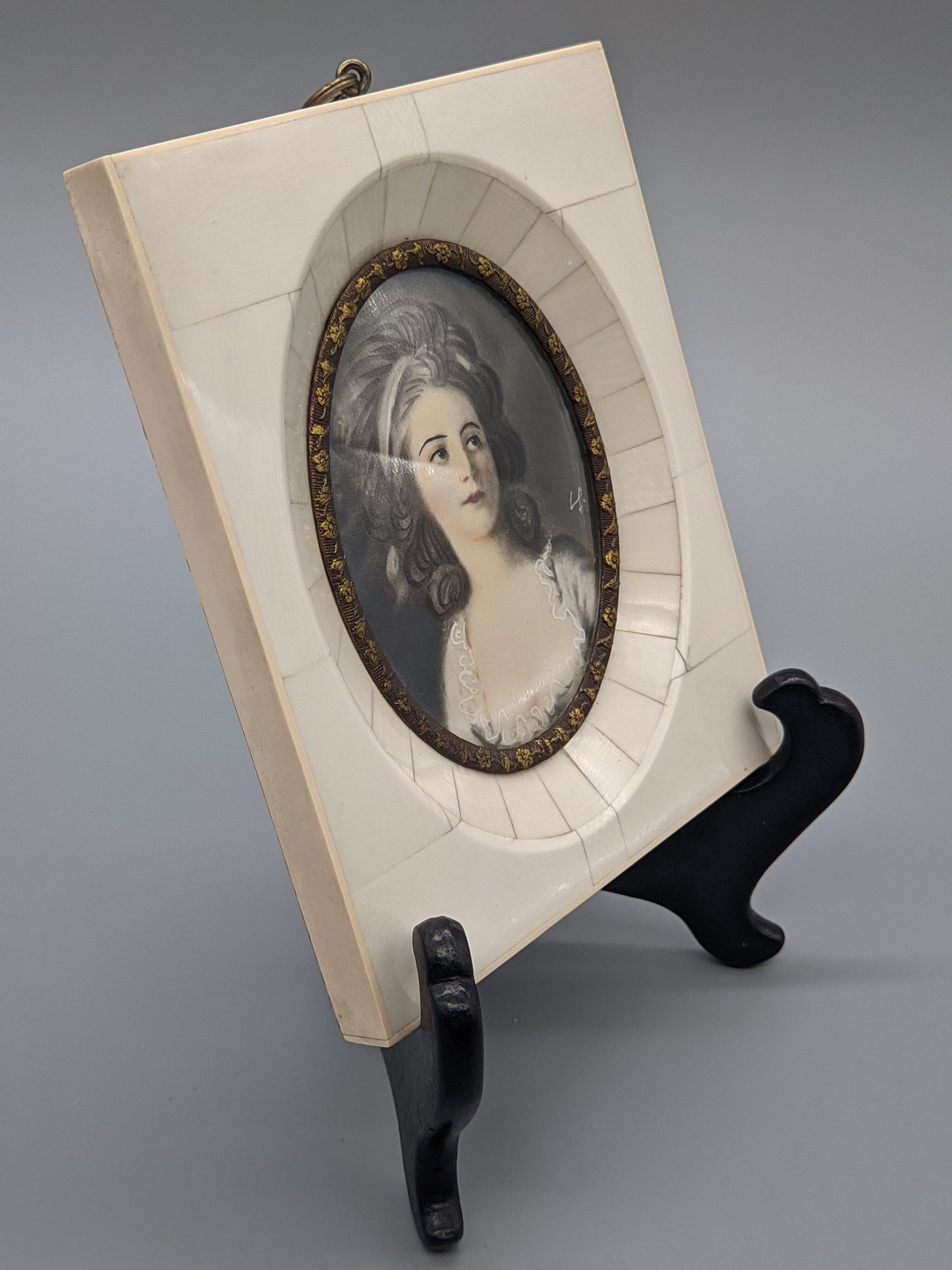 Klassisches Porträt einer Dame im Oval Miniaturgemälde Kunstwerk