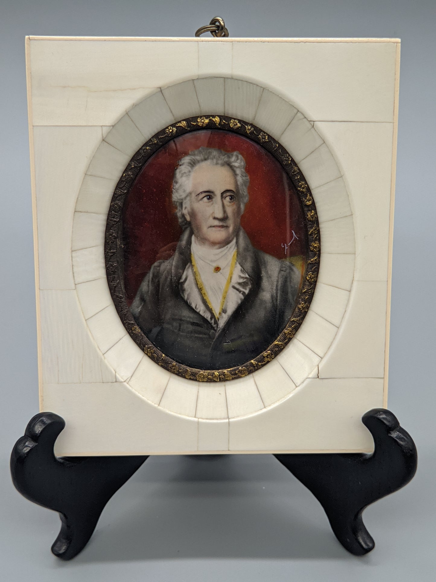 Antik-Stil Goethe Miniatur Porträt Deutsche Schule XIX
