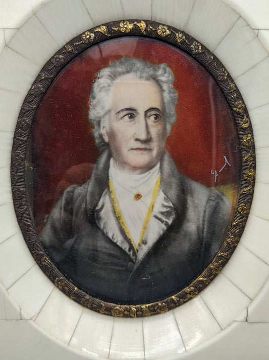 Antik-Stil Goethe Miniatur Porträt Deutsche Schule XIX