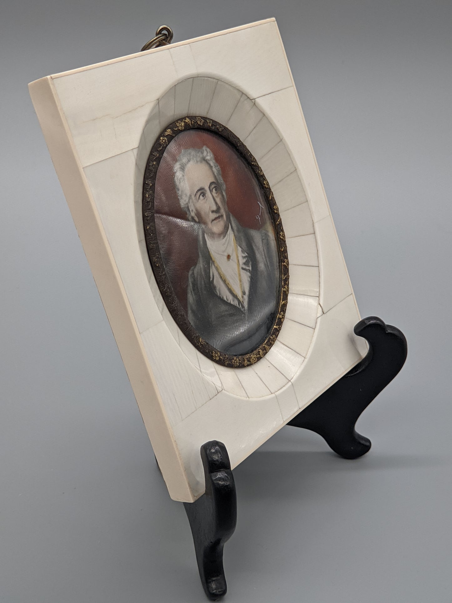 Antik-Stil Goethe Miniatur Porträt Deutsche Schule XIX