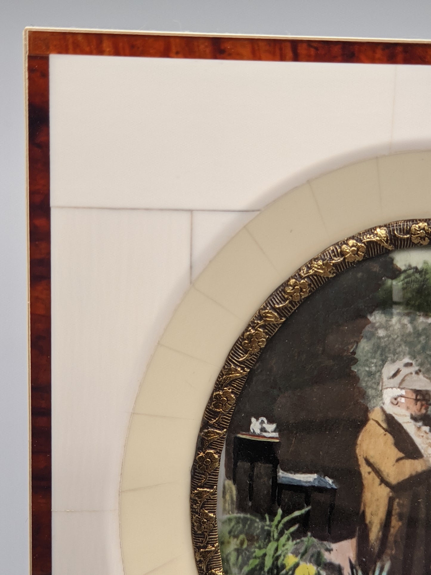 Feiner Carl Spitzweg Der Kaktusliebhaber Ovales Miniatur Gemälde