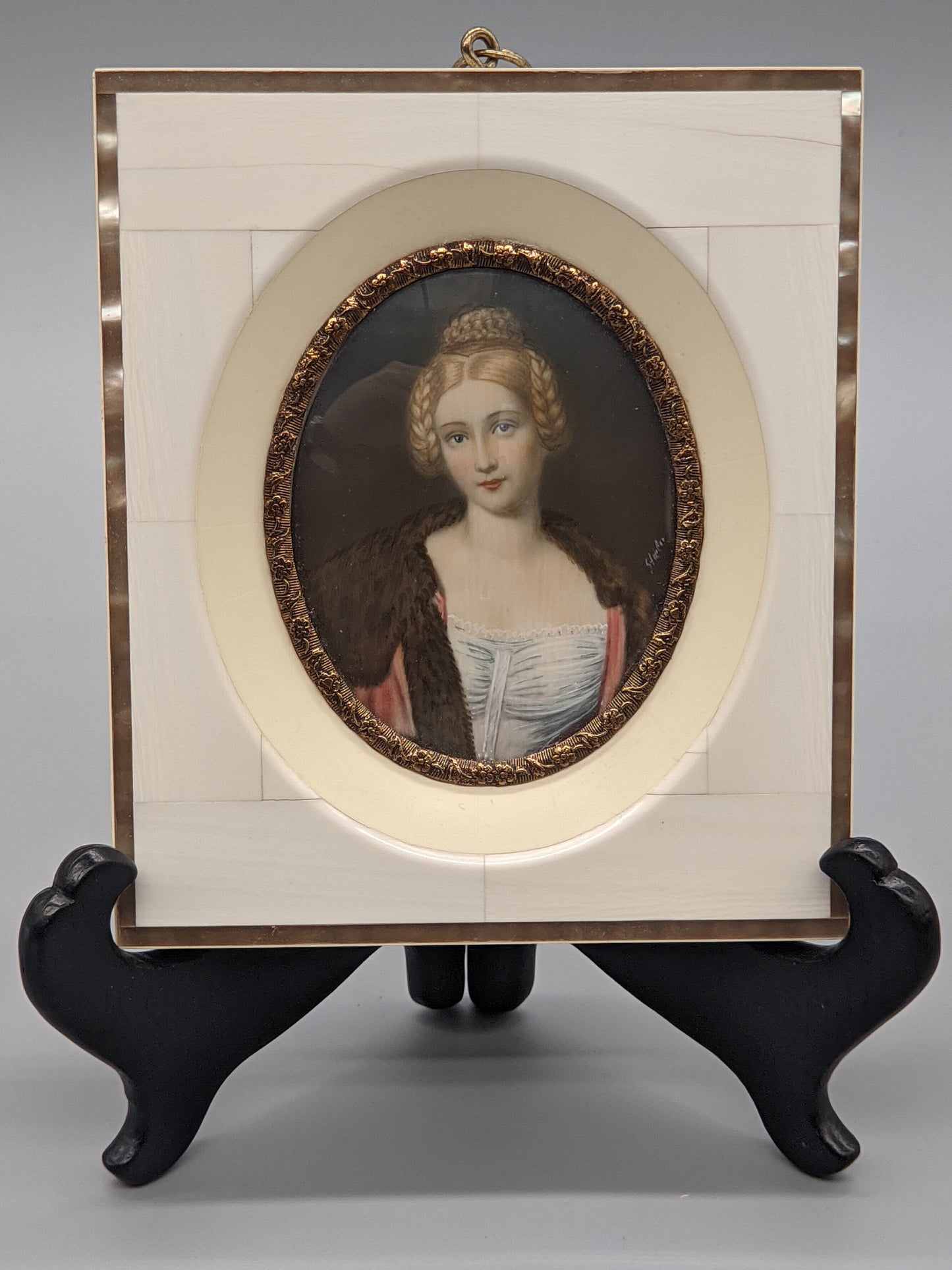 Deutsche Schule (XIX) Edles Damen Miniatureportrait