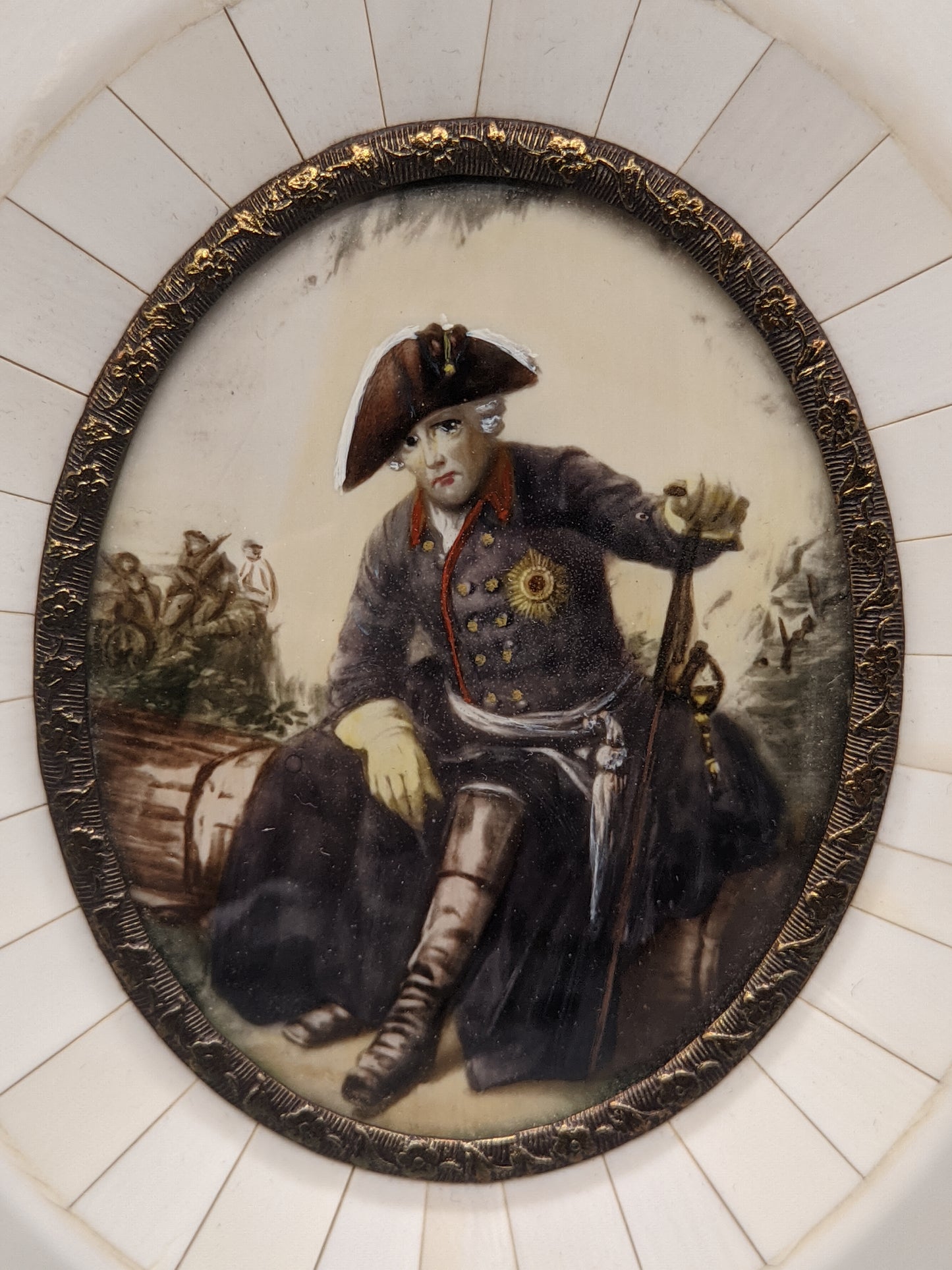 Deutsche Schule (XIX) Miniatur Porträt Friedrich der Große