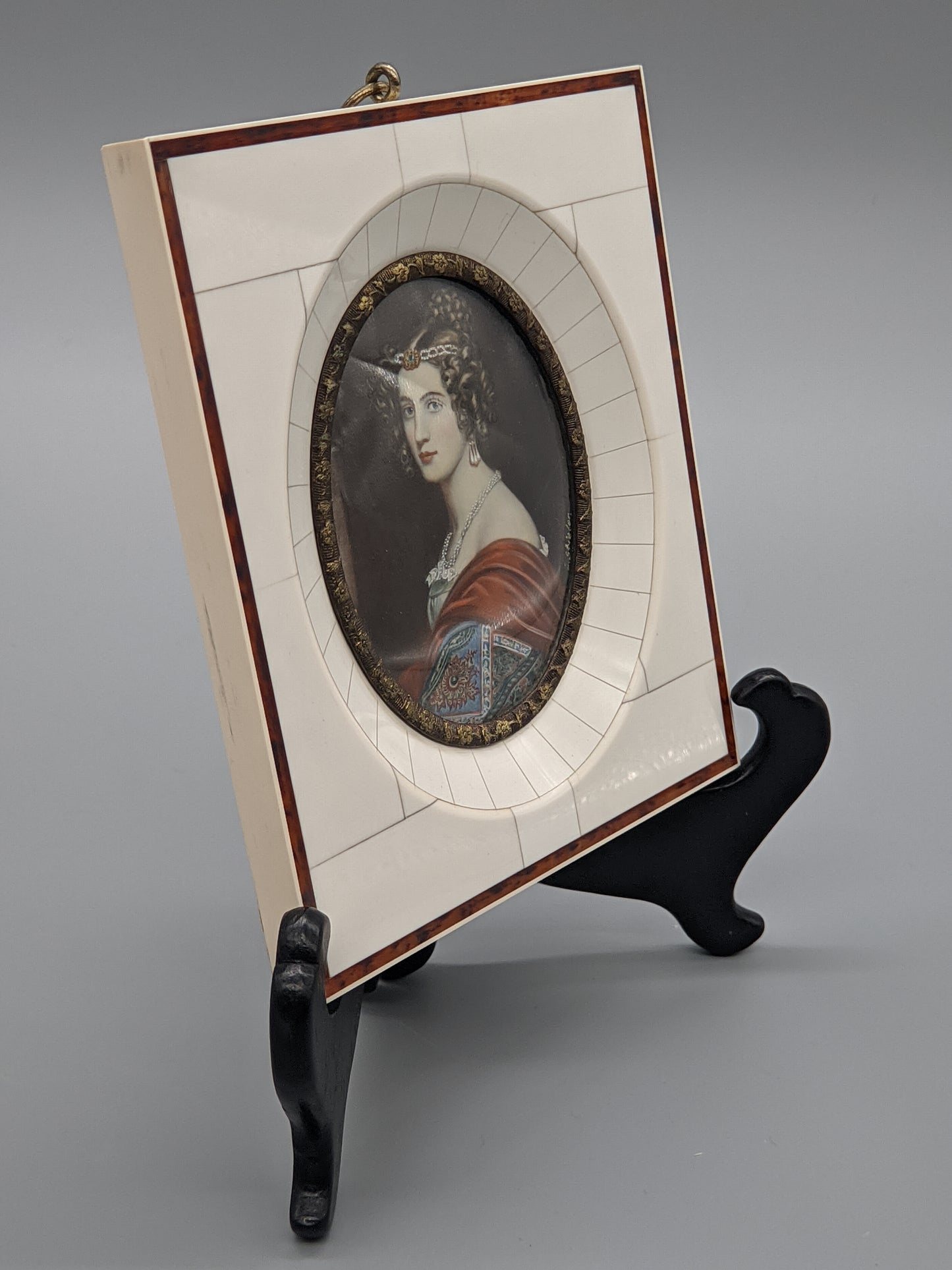 Antike Porträtminiatur nach Joseph Stieler