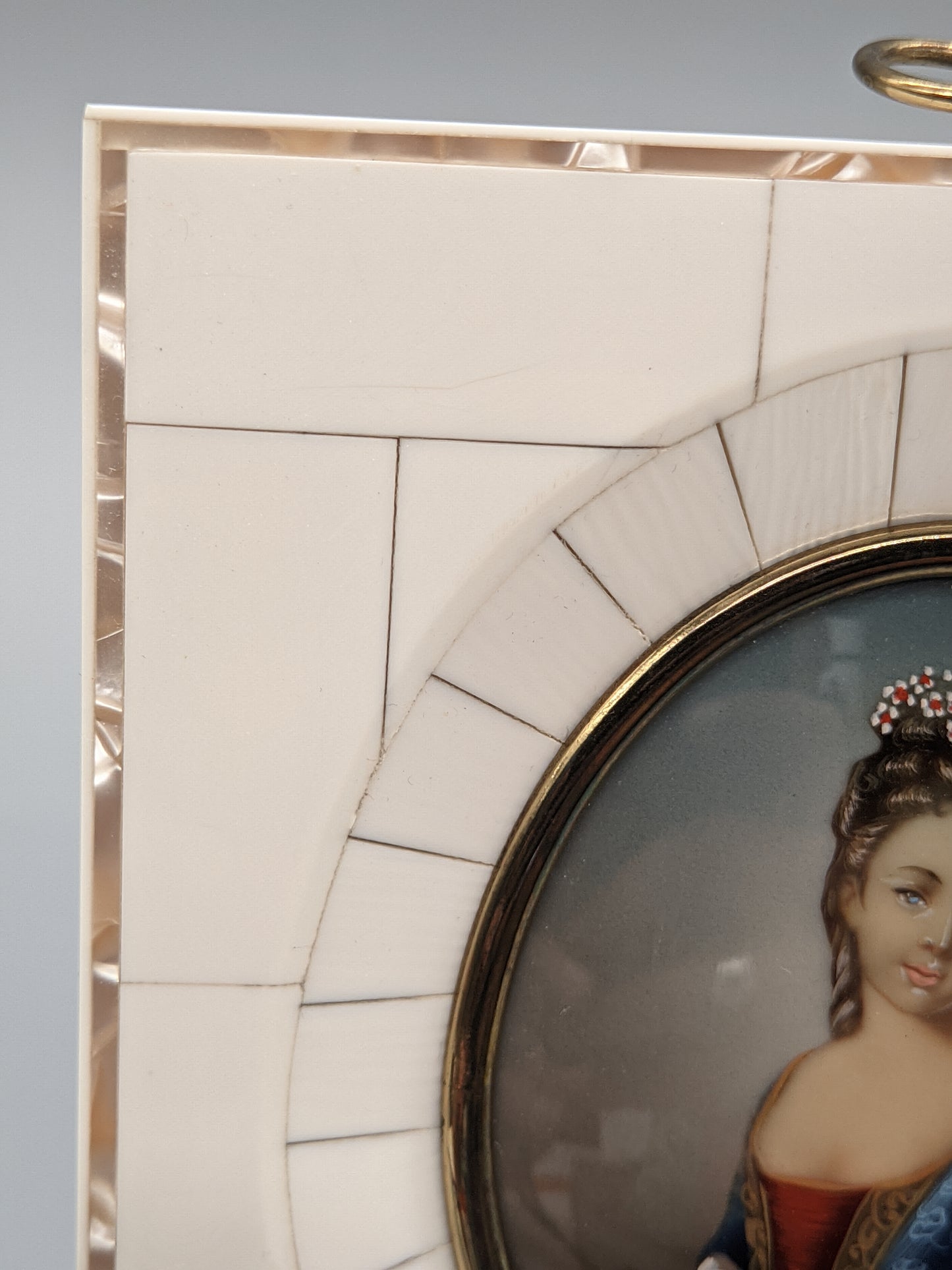Klassisches Miniaturporträt einer Dame im barocken Stil Handgemalt
