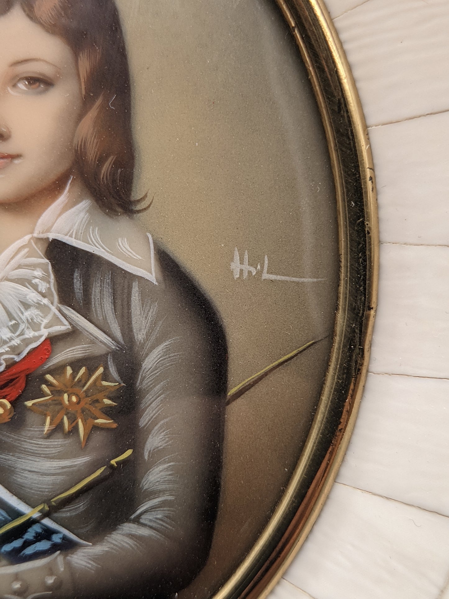 Französische Schule (XIX) Edles Miniatur Portrait eines Knaben