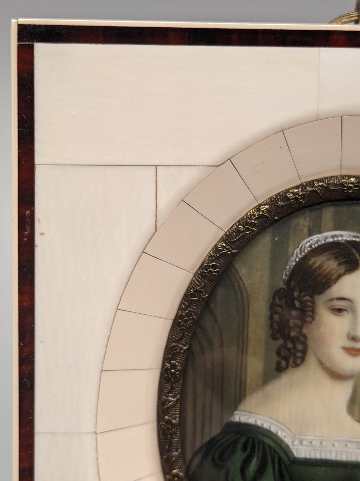Antikes Miniaturporträt Deutsche Schule (XIX) Elegante Dame