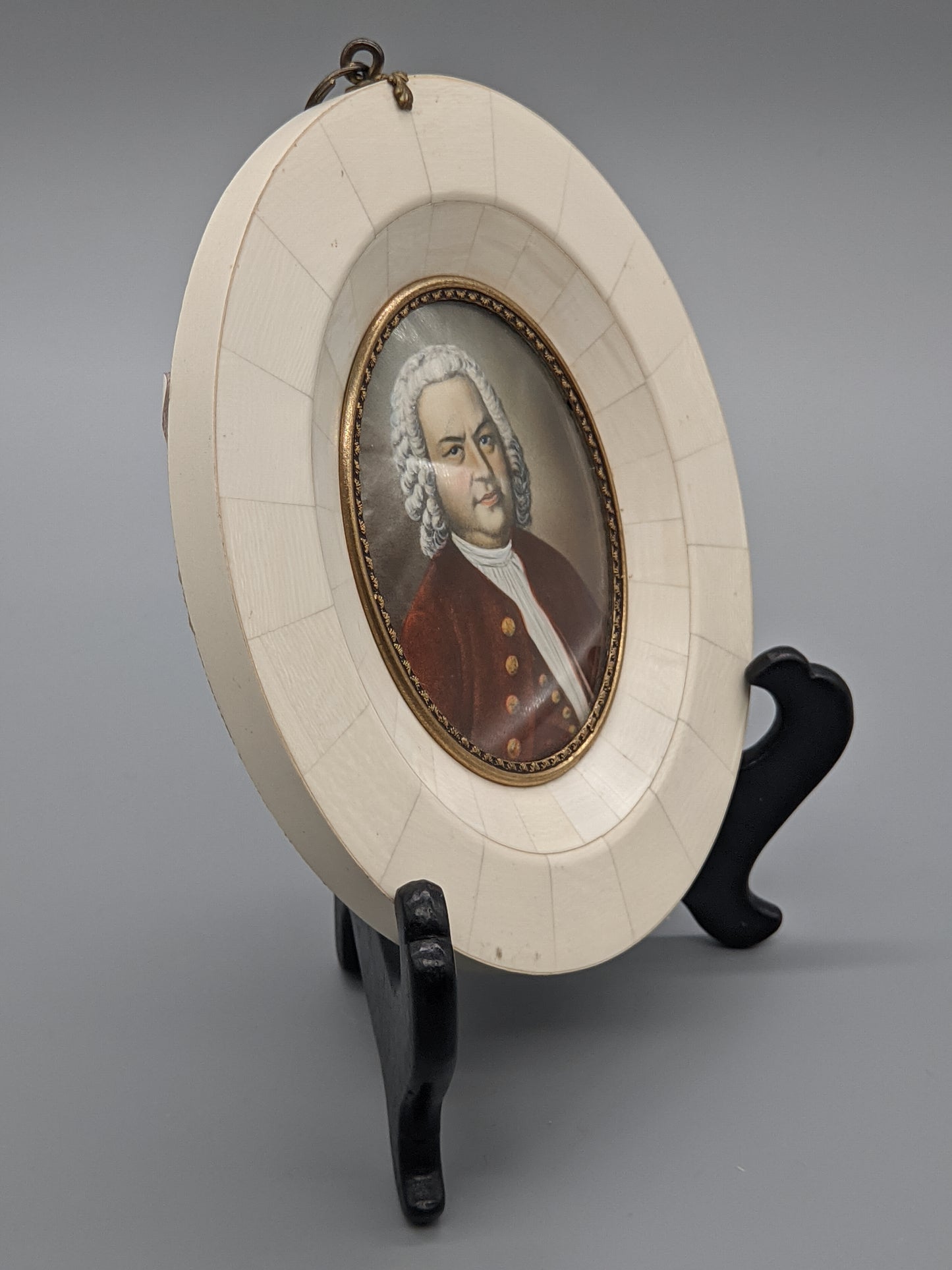 Feine Miniatur Malerei Porträt Johann Sebastian Bach