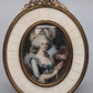 M. Lebrun (XIX) Bildnis einer edlen Dame mit Rose Miniaturgemälde