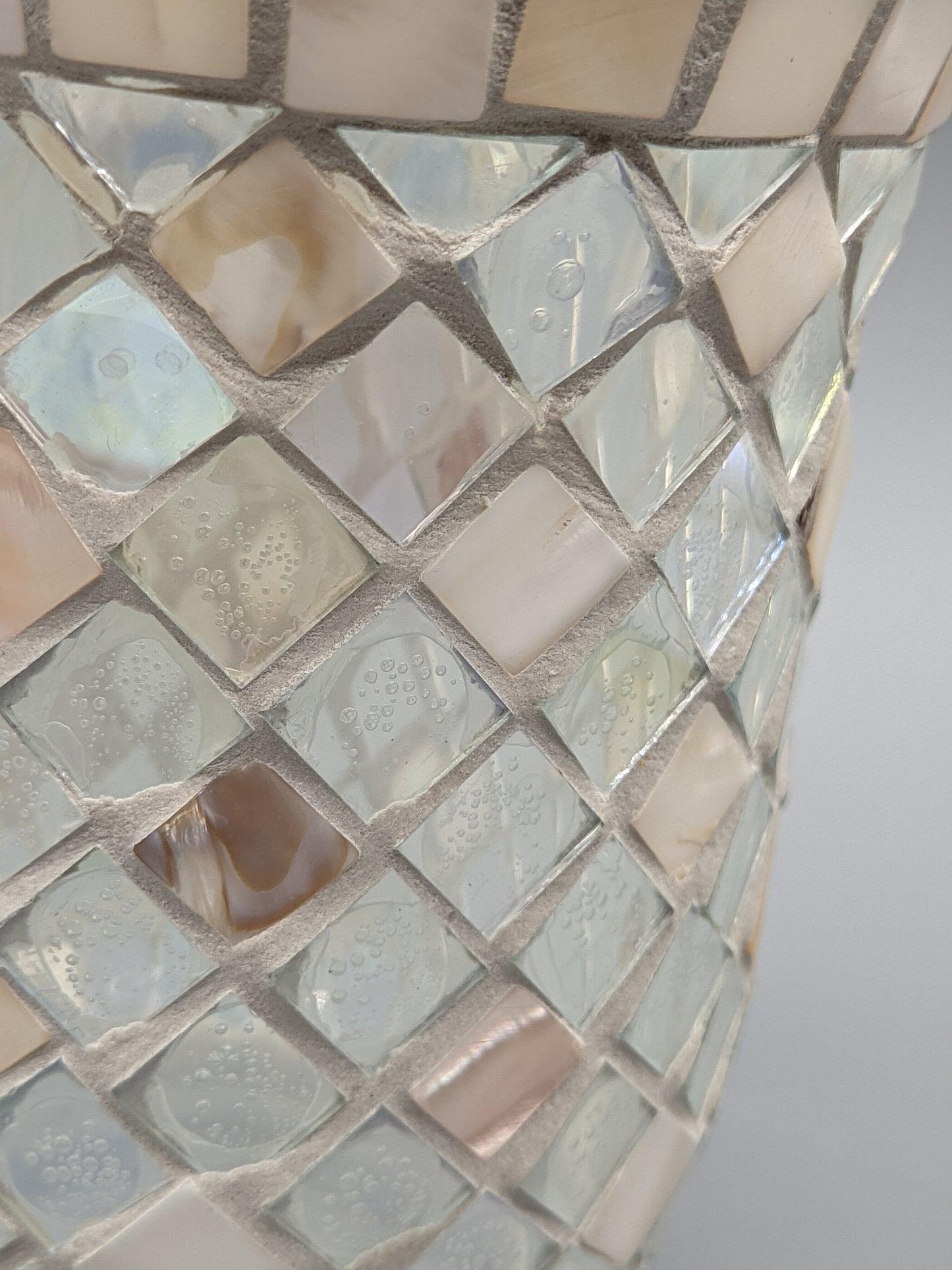 Stilvolles Mosaik Windlicht Elegantes Handarbeit mit Perlmutt-Optik