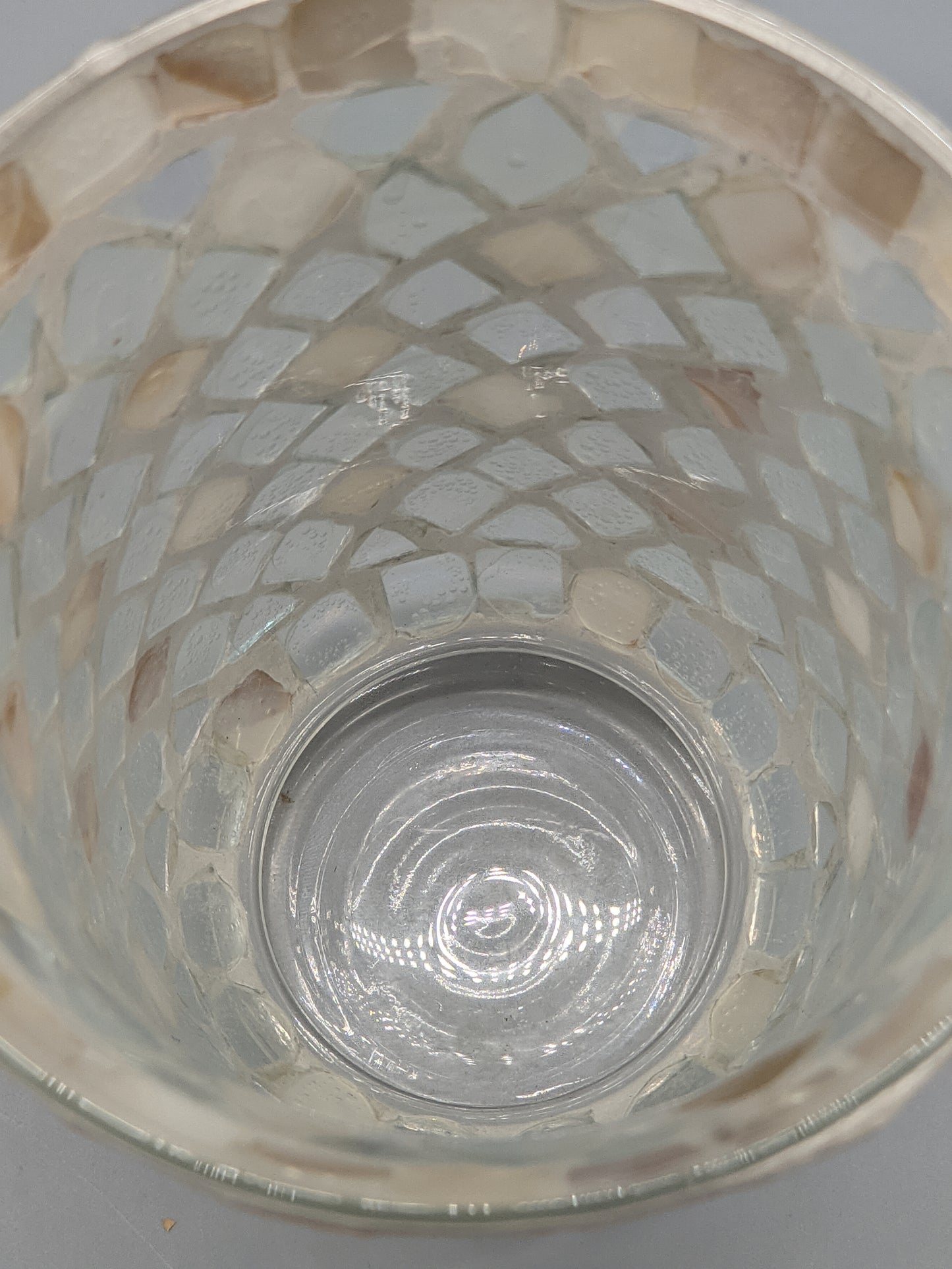 Stilvolles Mosaik Windlicht Elegantes Handarbeit mit Perlmutt-Optik