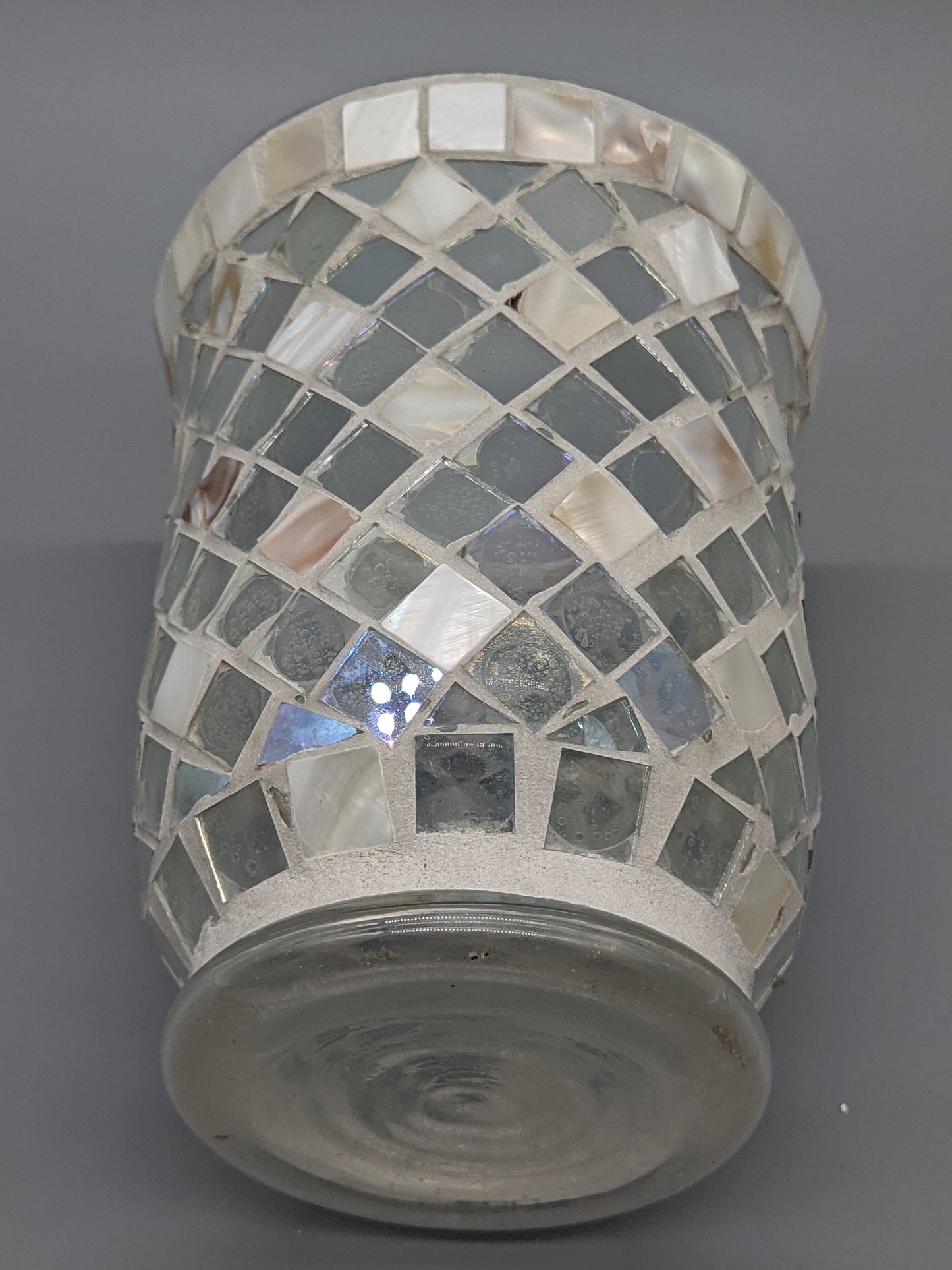 Stilvolles Mosaik Windlicht Elegantes Handarbeit mit Perlmutt-Optik