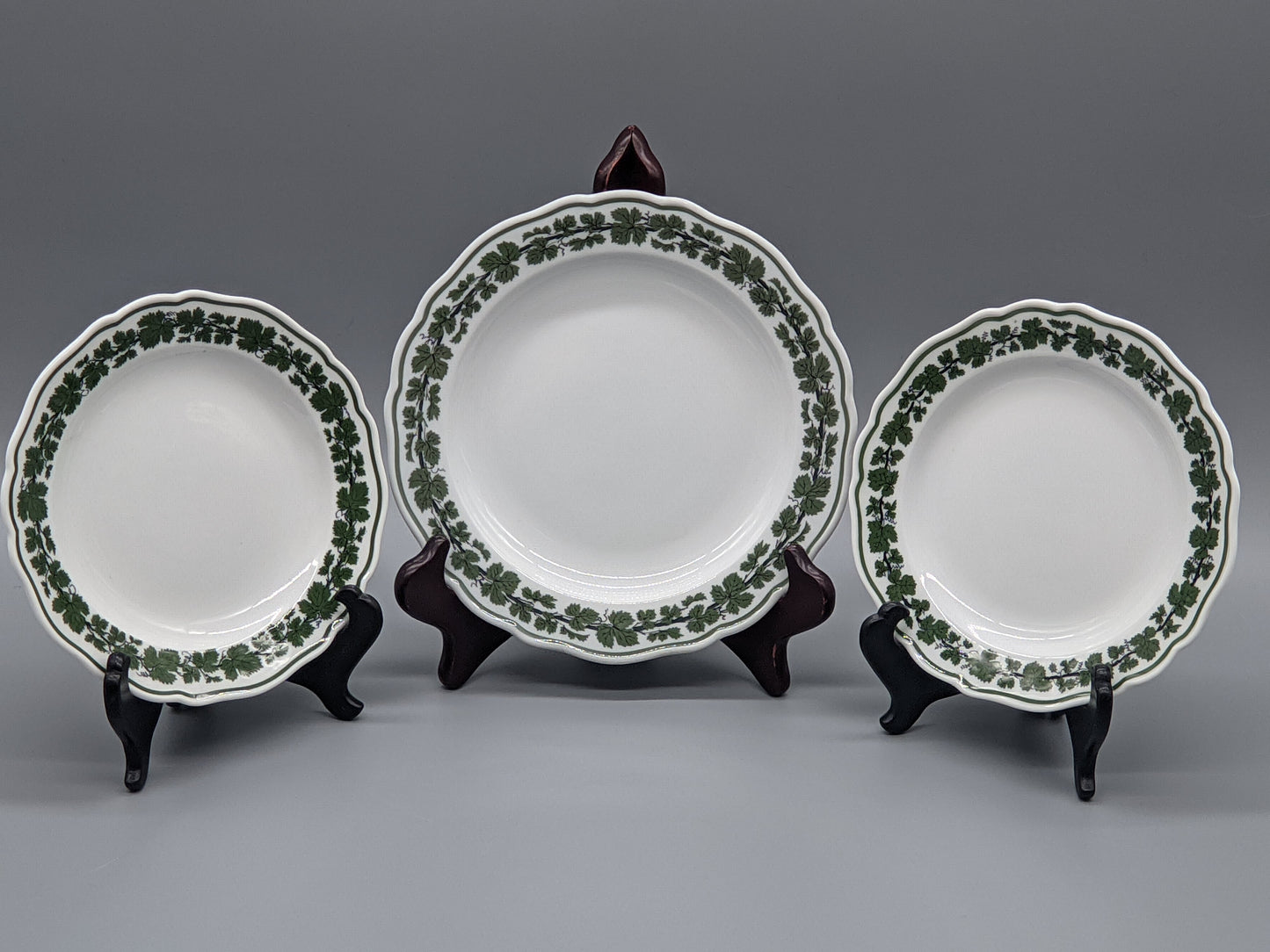 Edles Meissen Porzellan Teller Set Klassisches Weinlaub Dekor 3-teilig