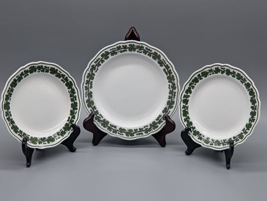 Edles Meissen Porzellan Teller Set Klassisches Weinlaub Dekor 3-teilig
