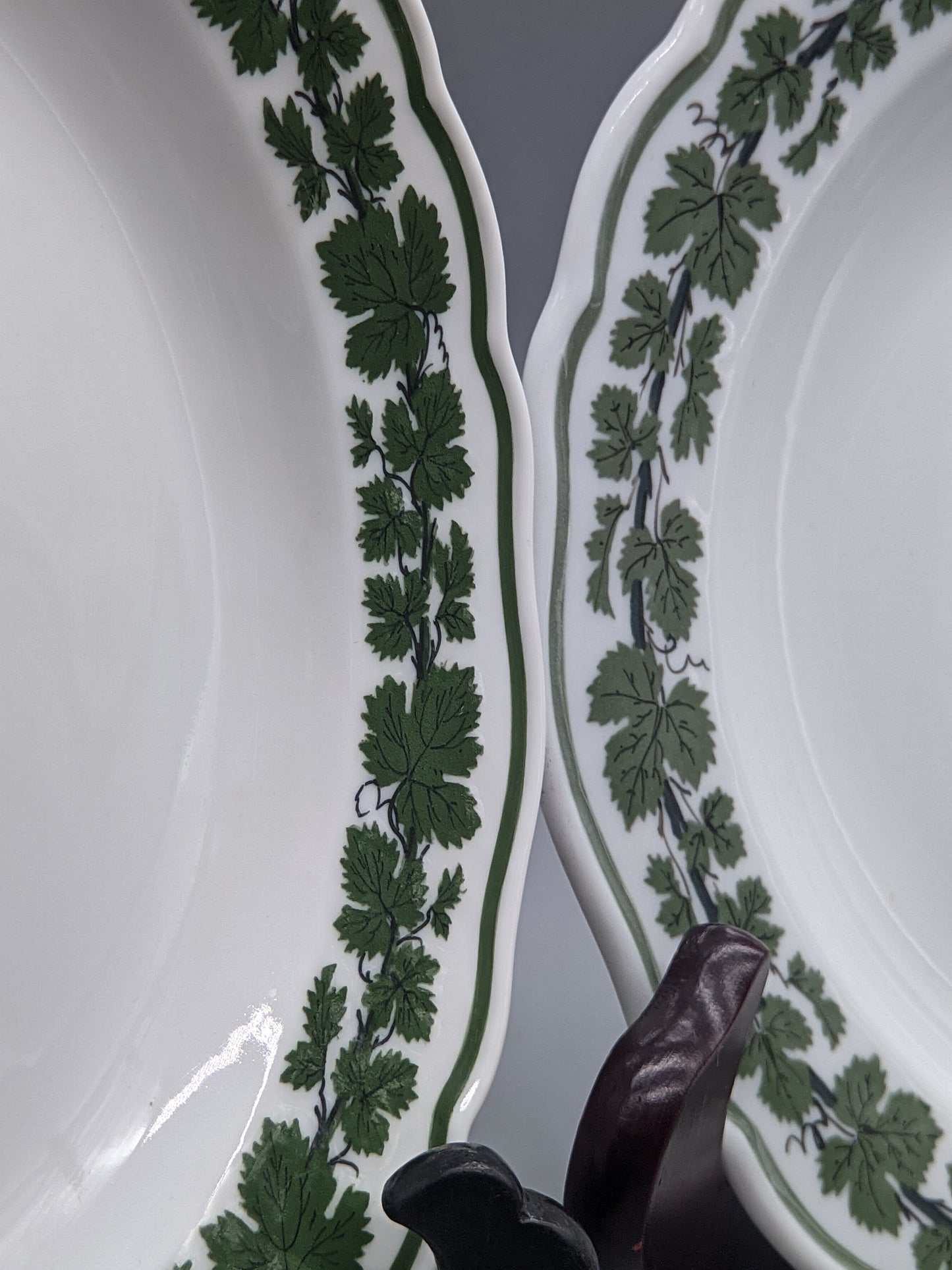 Edles Meissen Porzellan Teller Set Klassisches Weinlaub Dekor 3-teilig