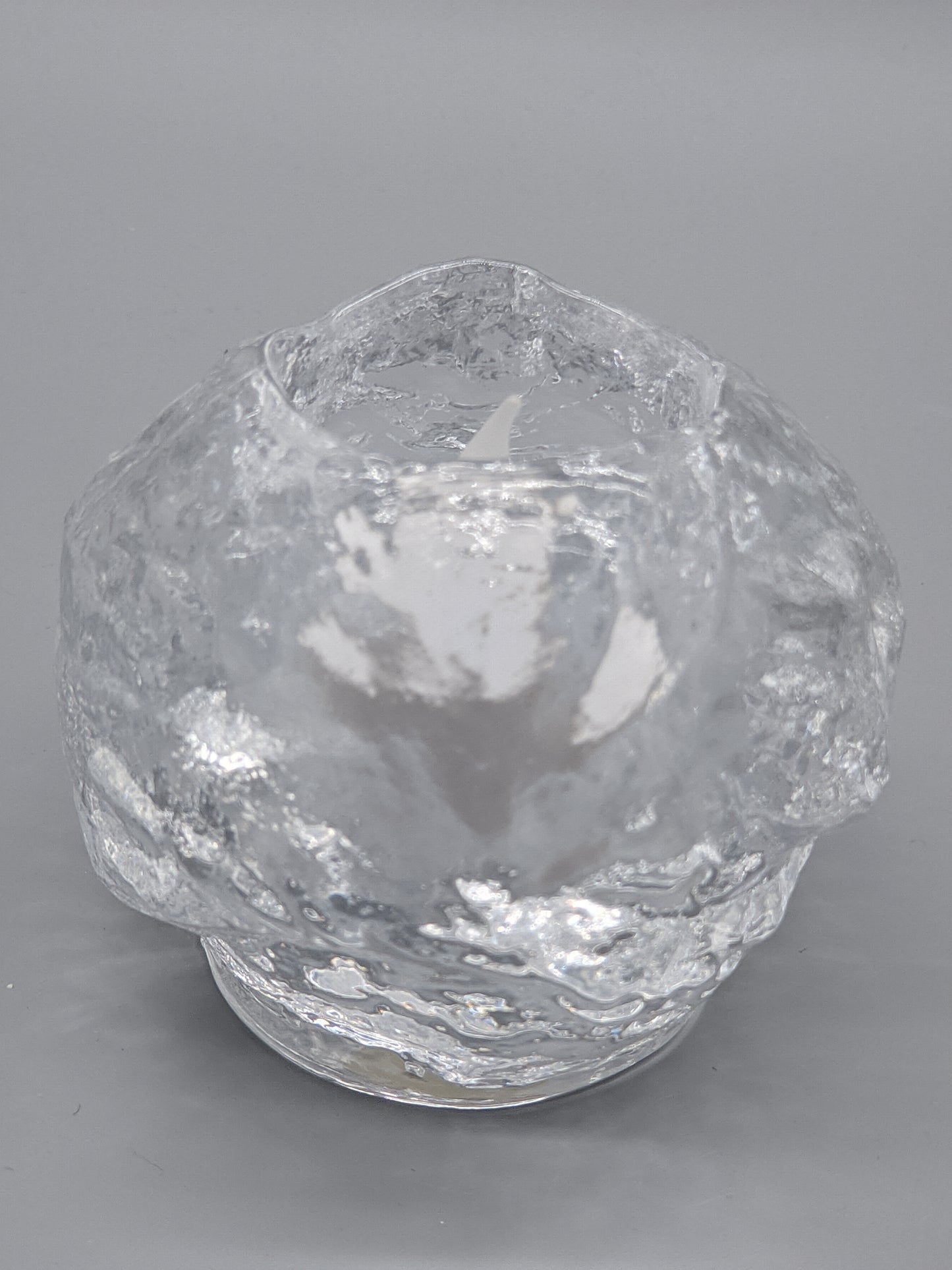 Eiskristall Teelichthalter aus Glas Rustikales Ice Rock Design