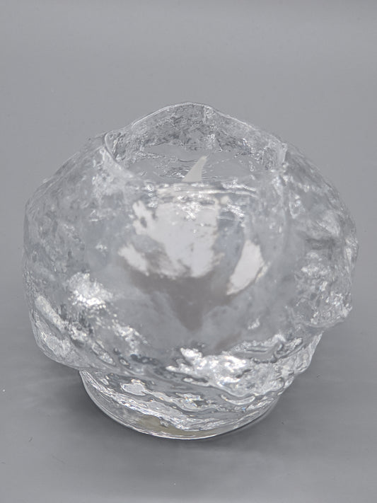 Eiskristall Teelichthalter aus Glas Rustikales Ice Rock Design