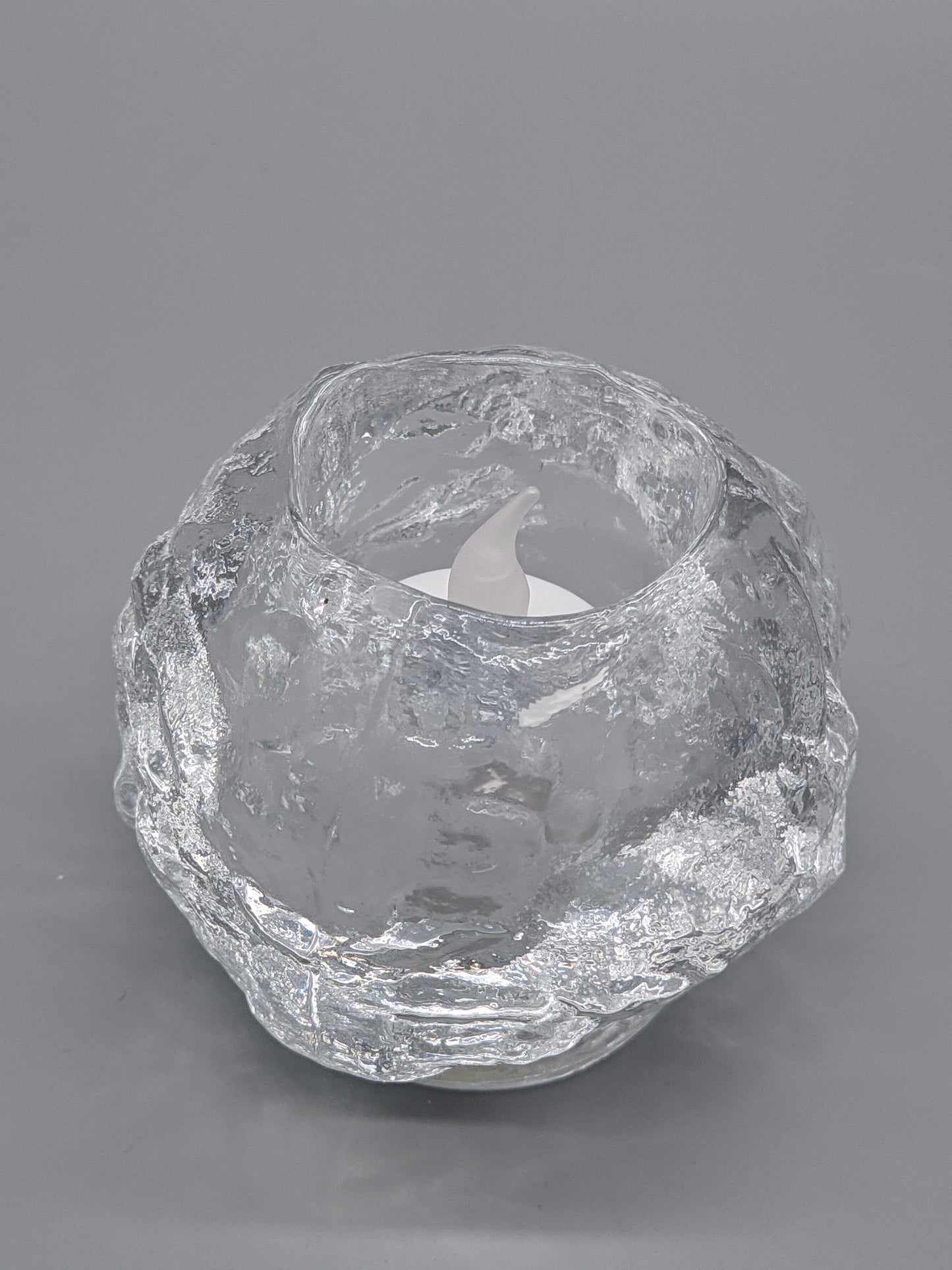 Eiskristall Teelichthalter aus Glas Rustikales Ice Rock Design