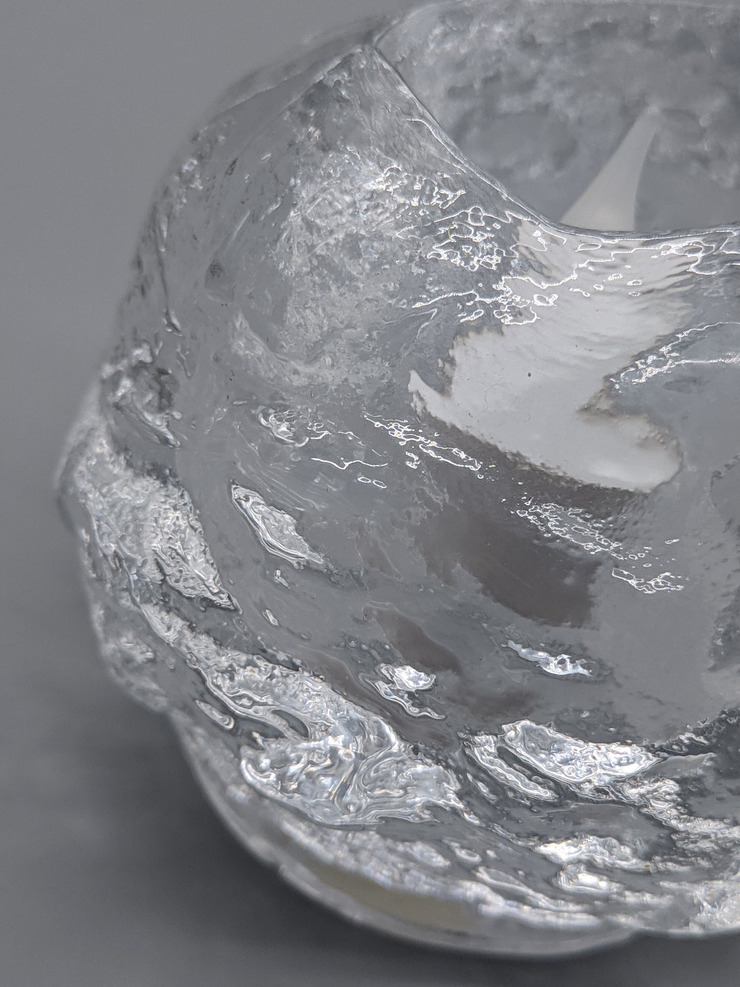 Eiskristall Teelichthalter aus Glas Rustikales Ice Rock Design