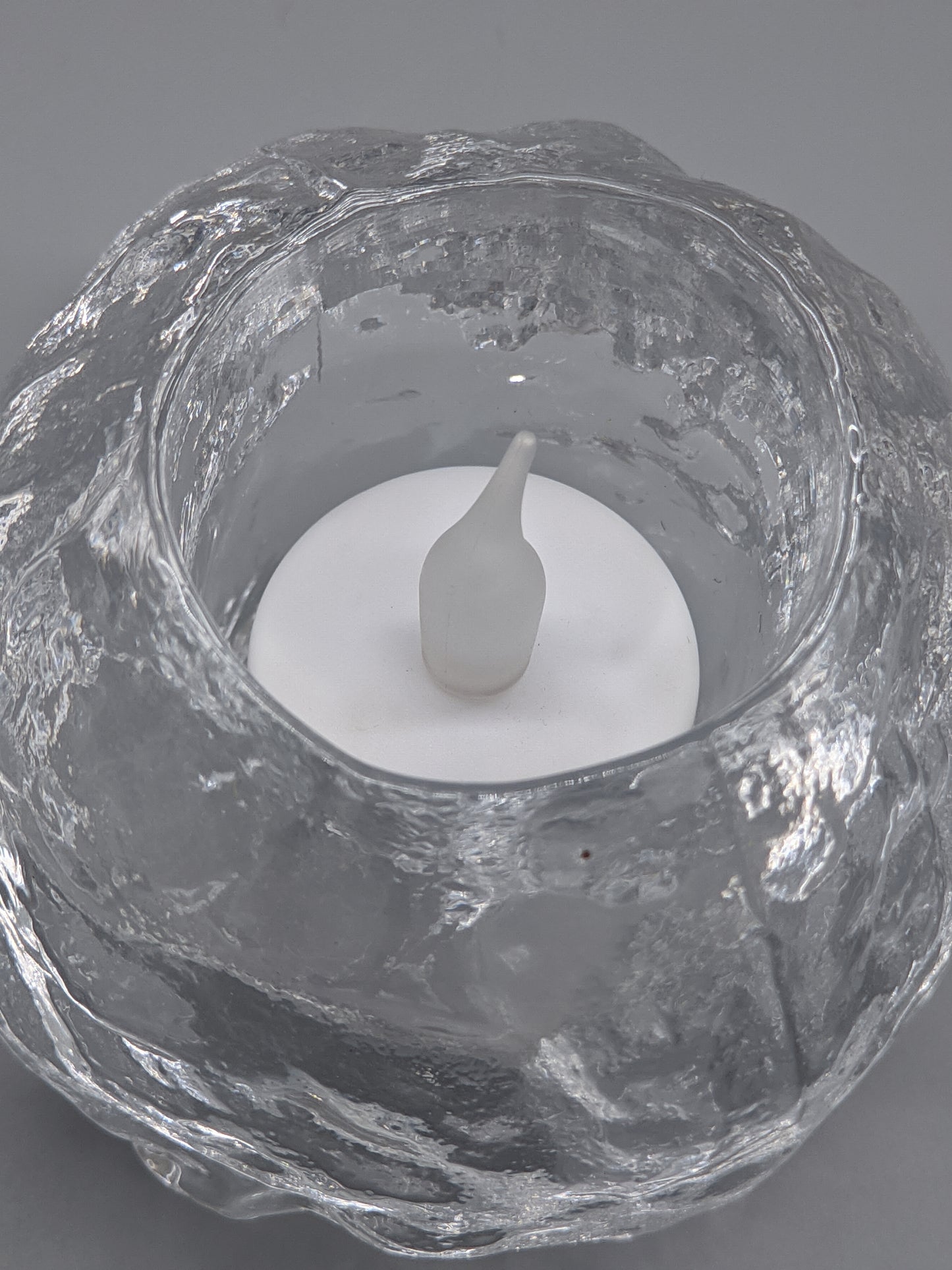 Eiskristall Teelichthalter aus Glas Rustikales Ice Rock Design