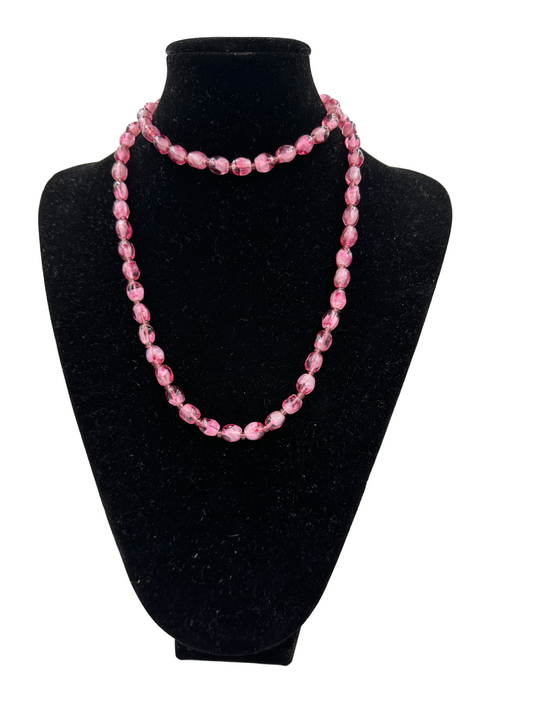 Rosa Zweifarbige Perlen Choker Halskette mit Magnetverschluss