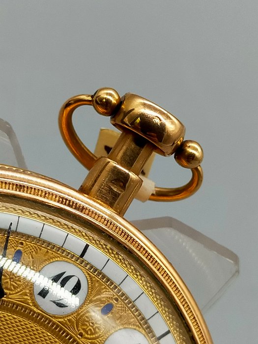 Seltene Antike Spindeltaschenuhr Prunk-Taschenuhr Gold 24K 1949
