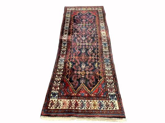 Orientteppich handgeknüpft Malayer Herati Naturfarben 305x105cm