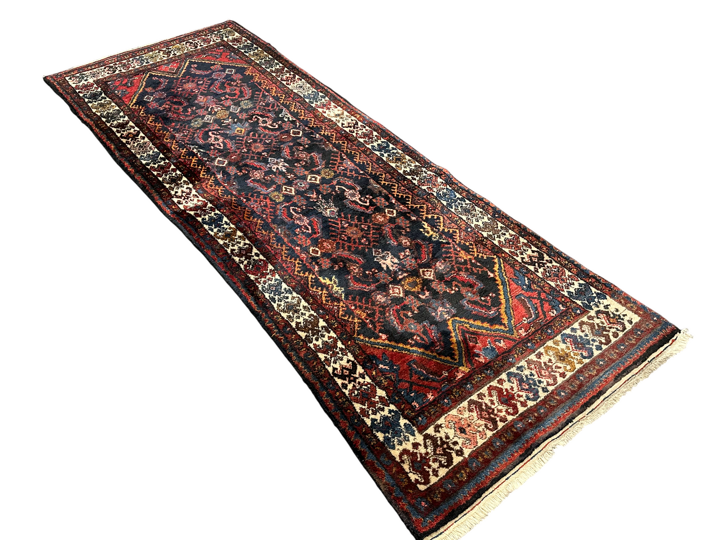 Orientteppich handgeknüpft Malayer Herati Naturfarben 305x105cm