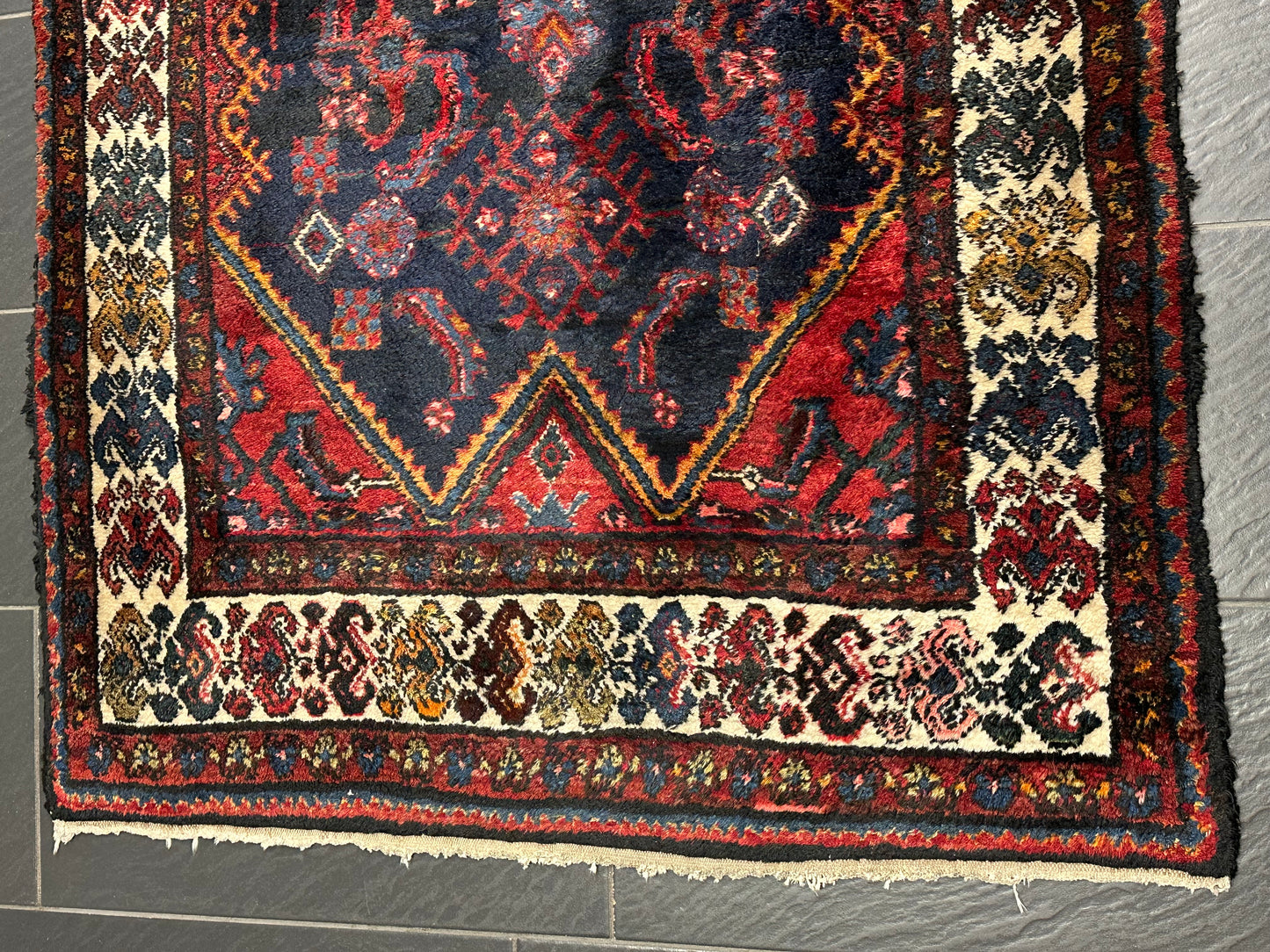 Orientteppich handgeknüpft Malayer Herati Naturfarben 305x105cm