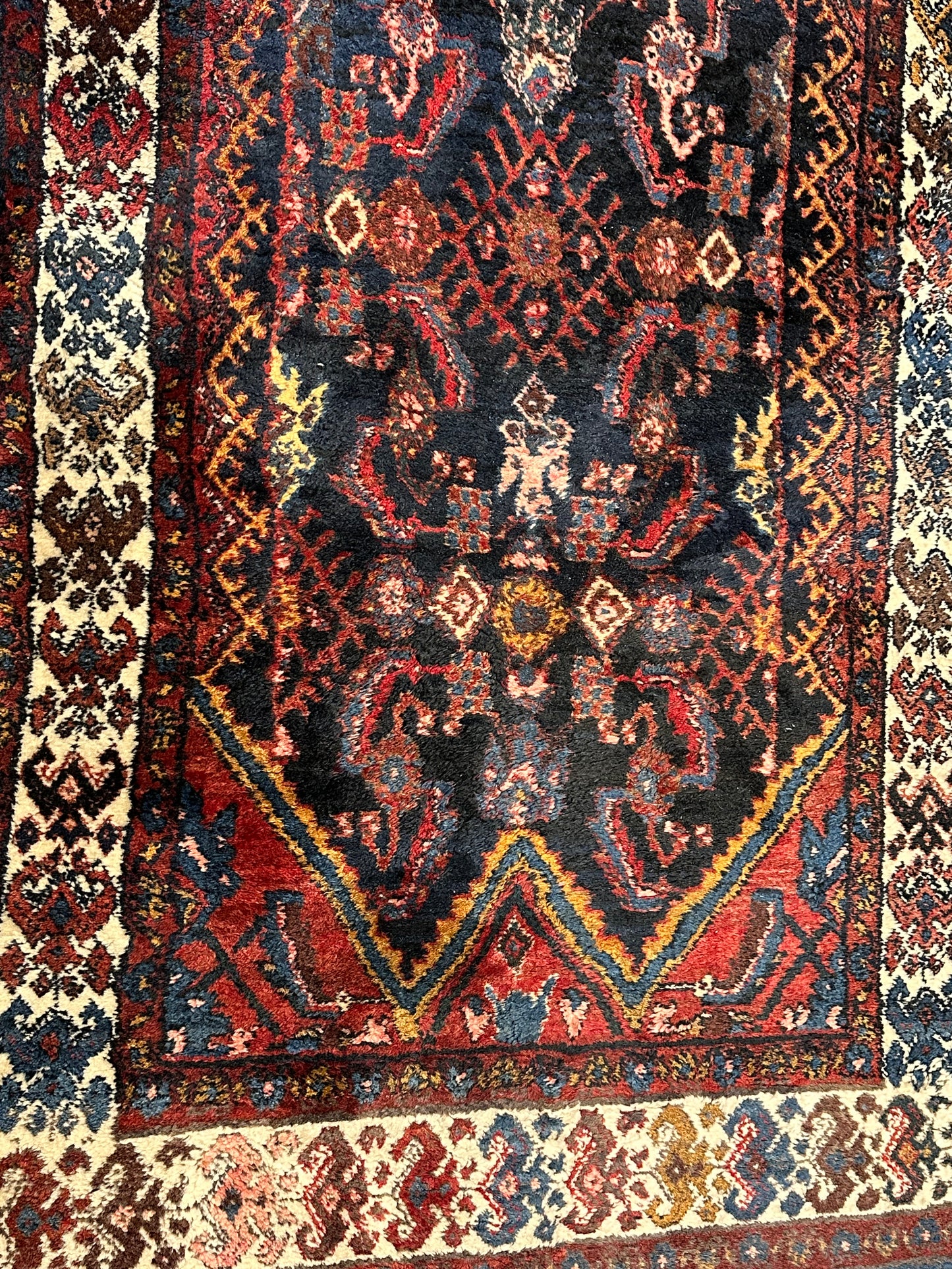 Orientteppich handgeknüpft Malayer Herati Naturfarben 305x105cm