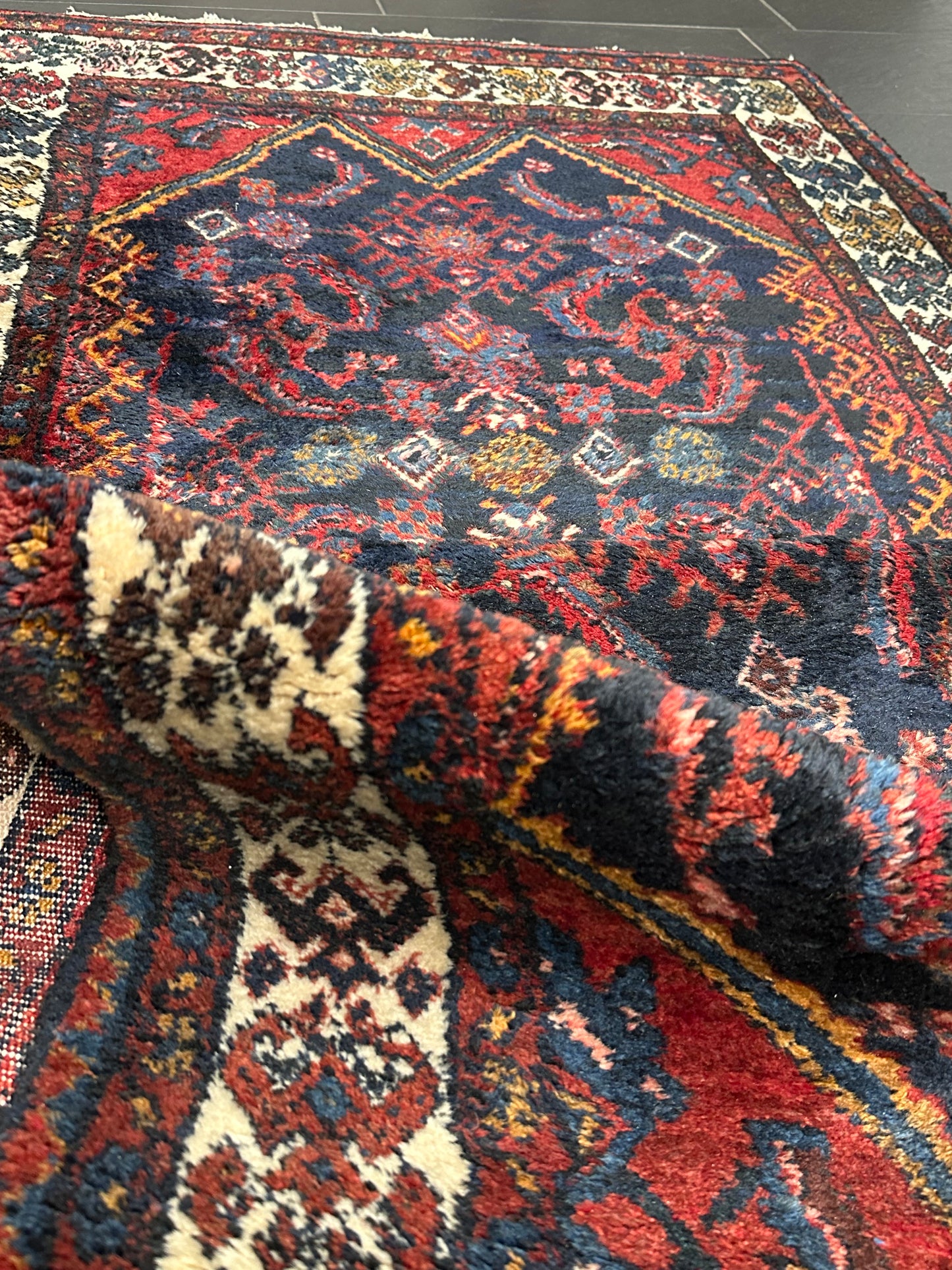 Orientteppich handgeknüpft Malayer Herati Naturfarben 305x105cm
