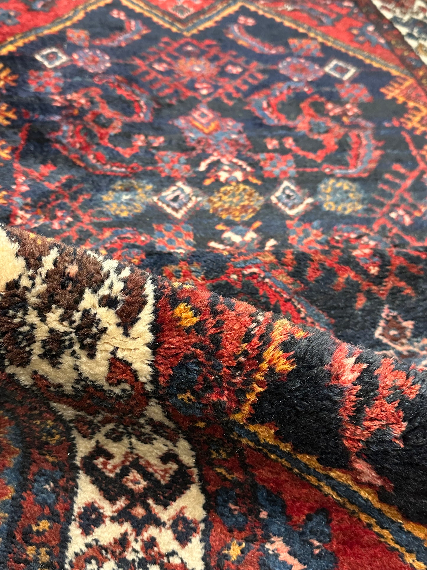 Orientteppich handgeknüpft Malayer Herati Naturfarben 305x105cm