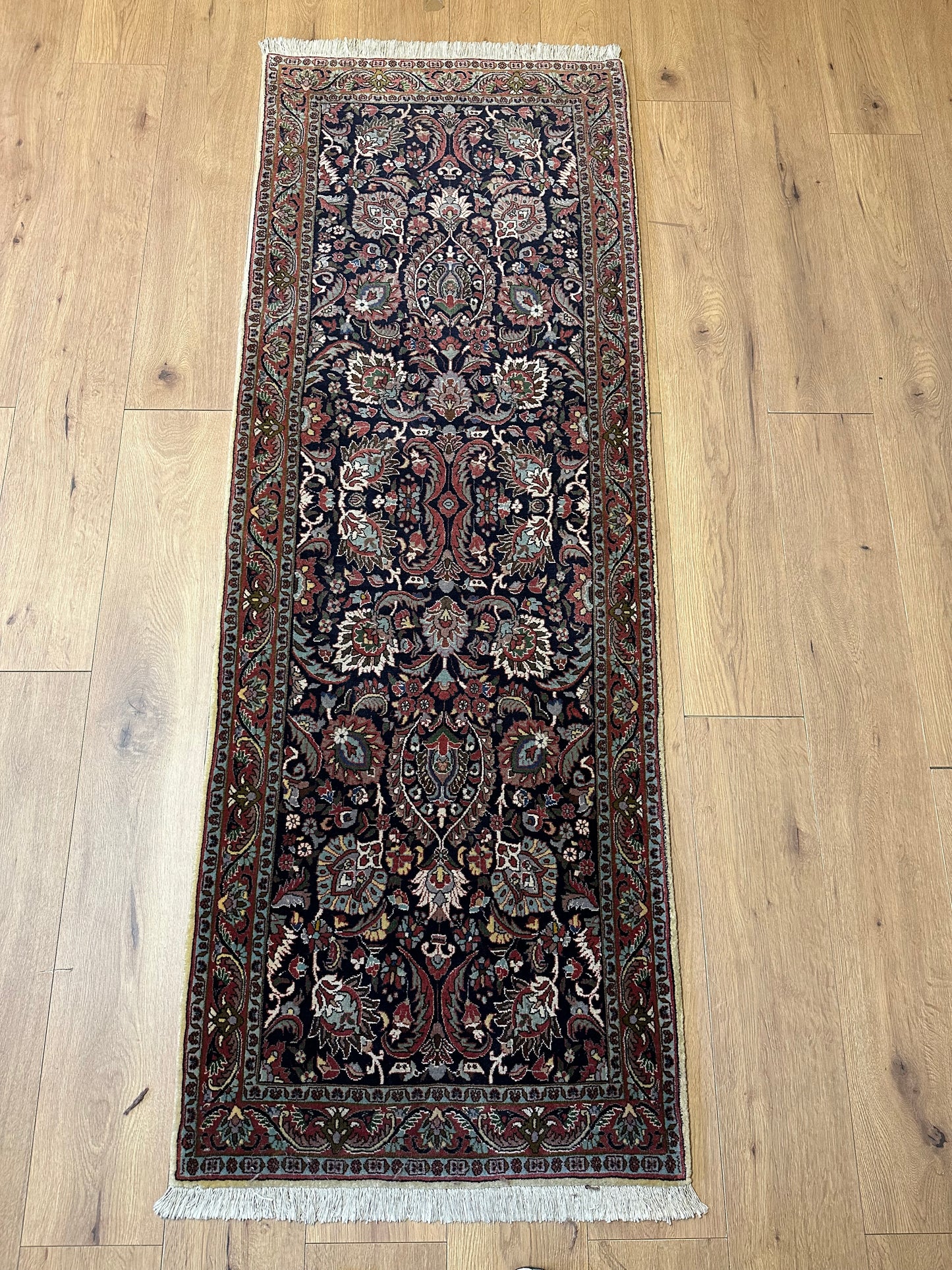 Orientteppich handgeknüpft Bidjar Läufer 73x206 cm Läufer
