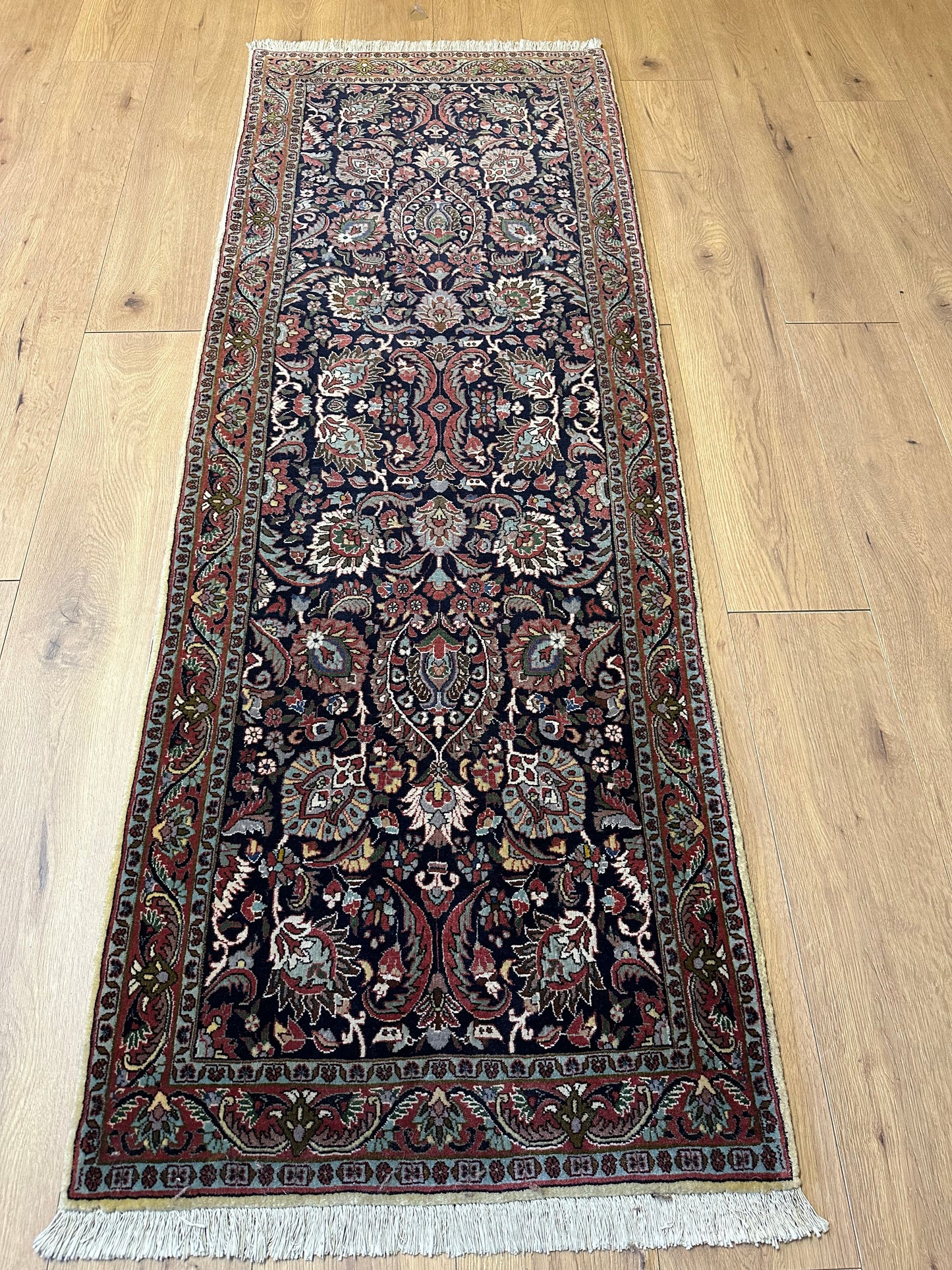 Orientteppich handgeknüpft Bidjar Läufer 73x206 cm Läufer