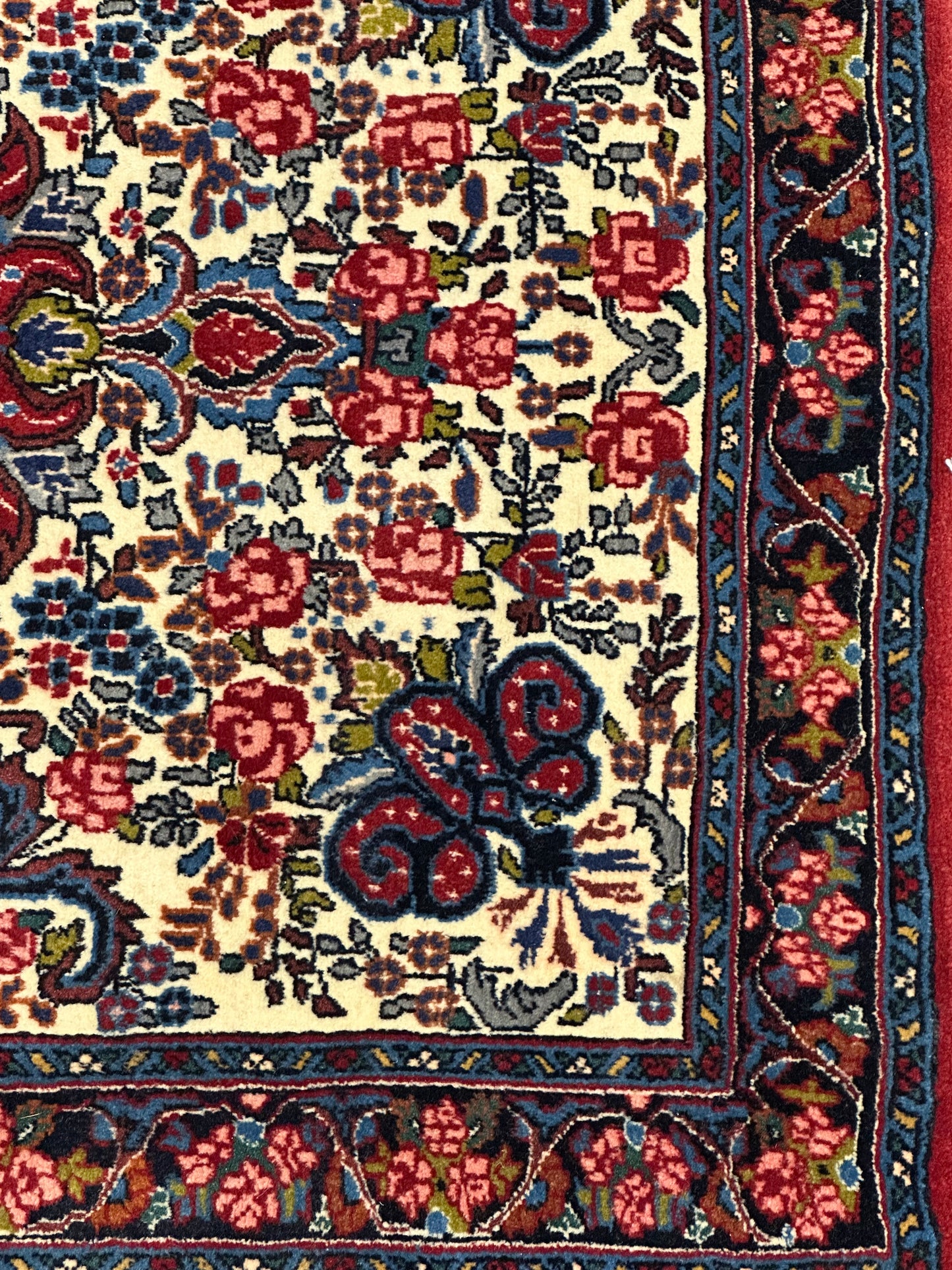 Orientteppich handgeknüpft  Rosen Bidjar Naturfarben 95x74cm