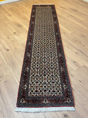 Bidjar Läufer Korkwolle mit floralem Rautenmotiv feine Knüpfung
